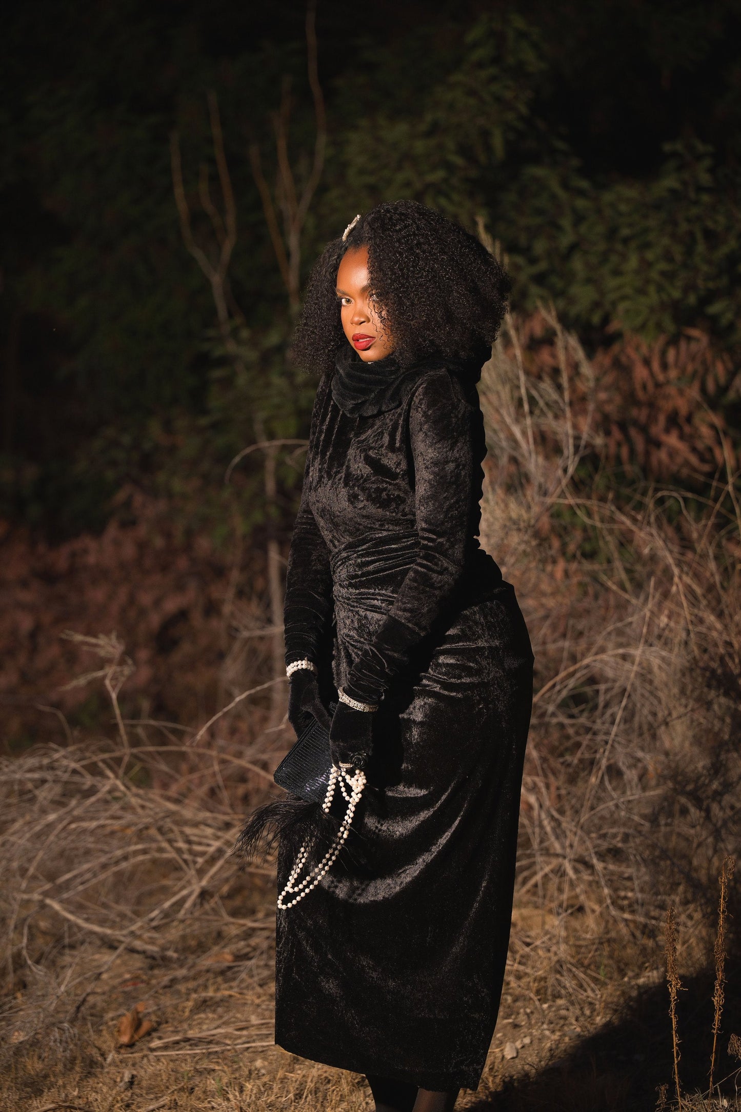 DNB's Amélie Velvet Skirt Set
