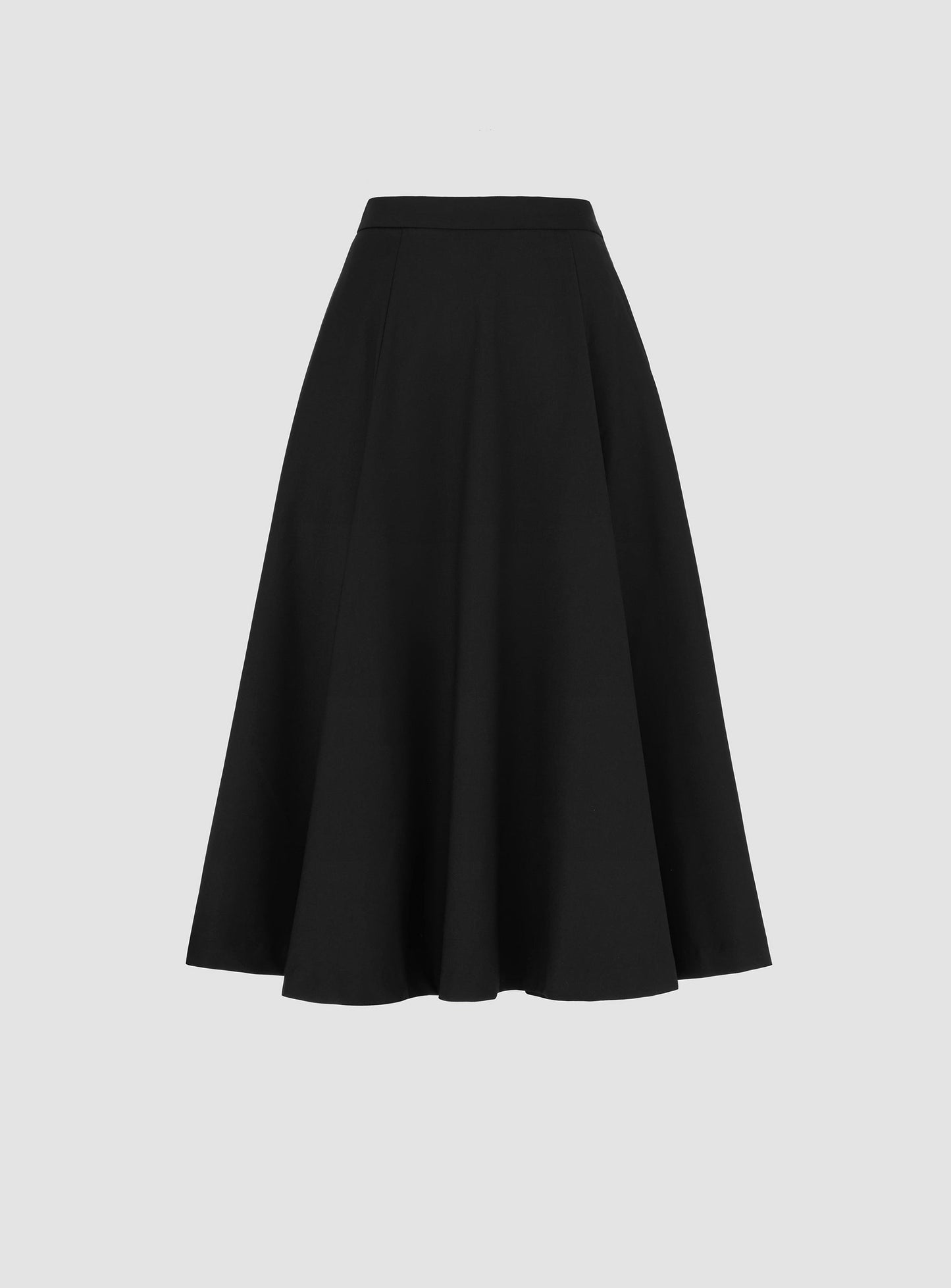 High-Waist Midi Skirt with Elastic Waistband