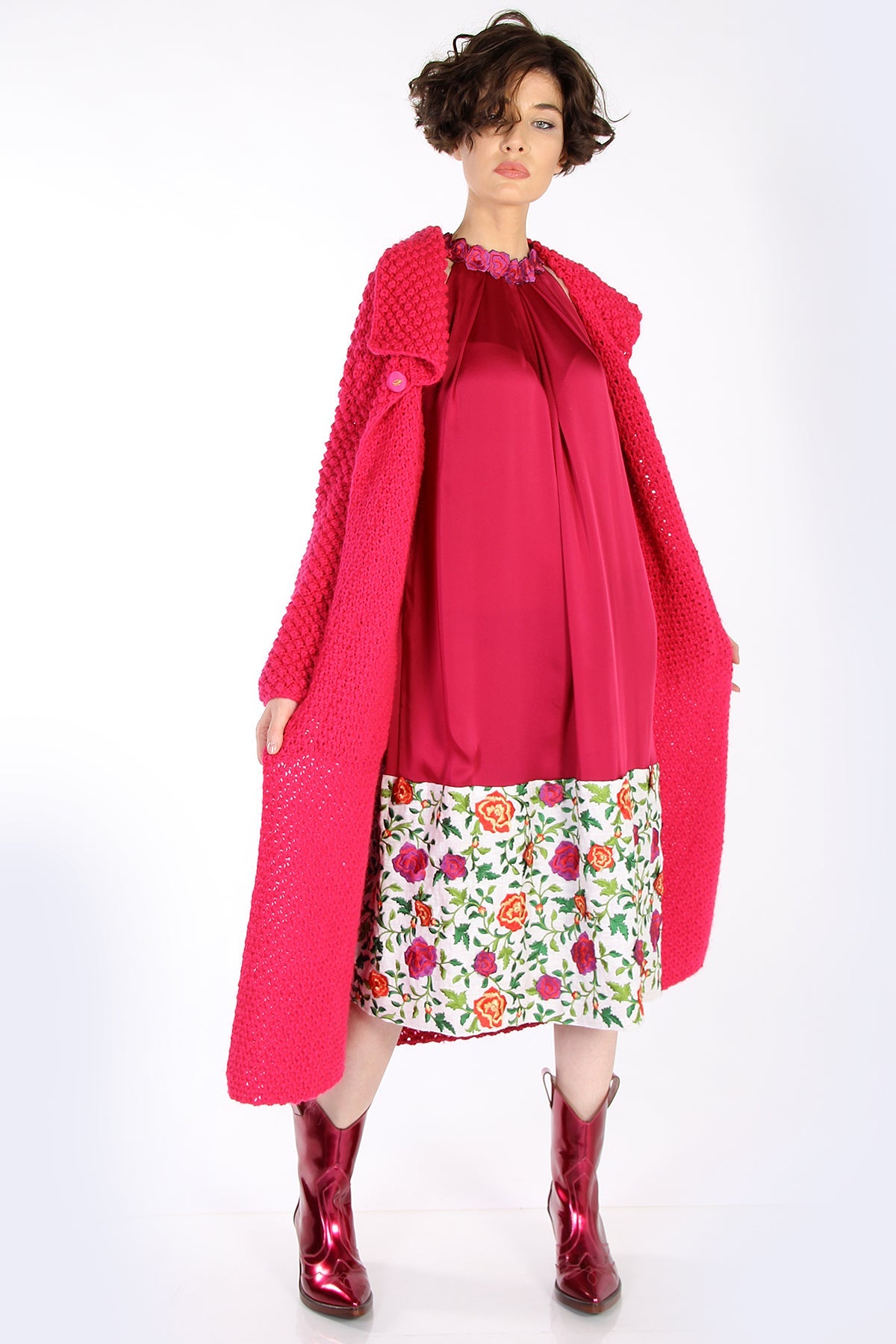 Handmade Cardigan Mohair red