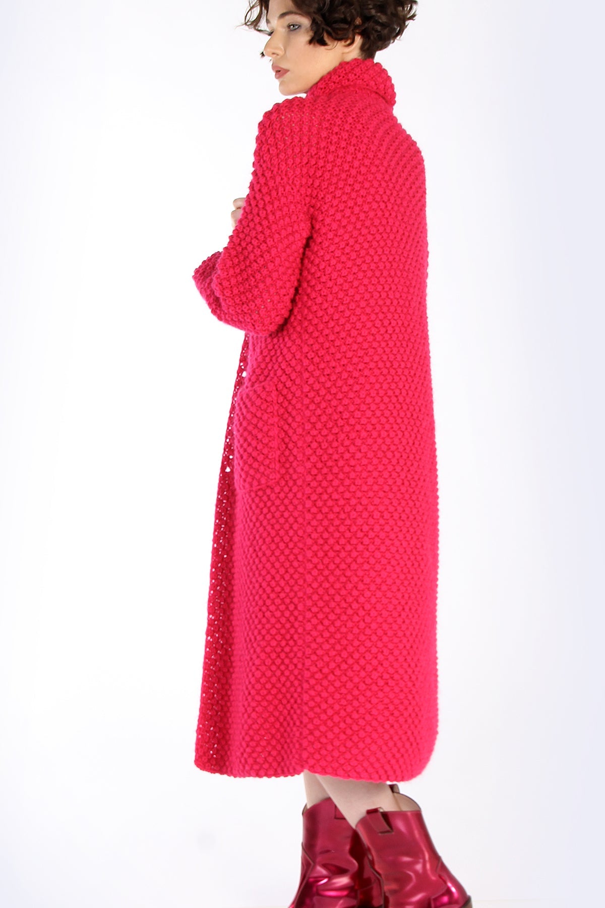 Handmade Cardigan Mohair red
