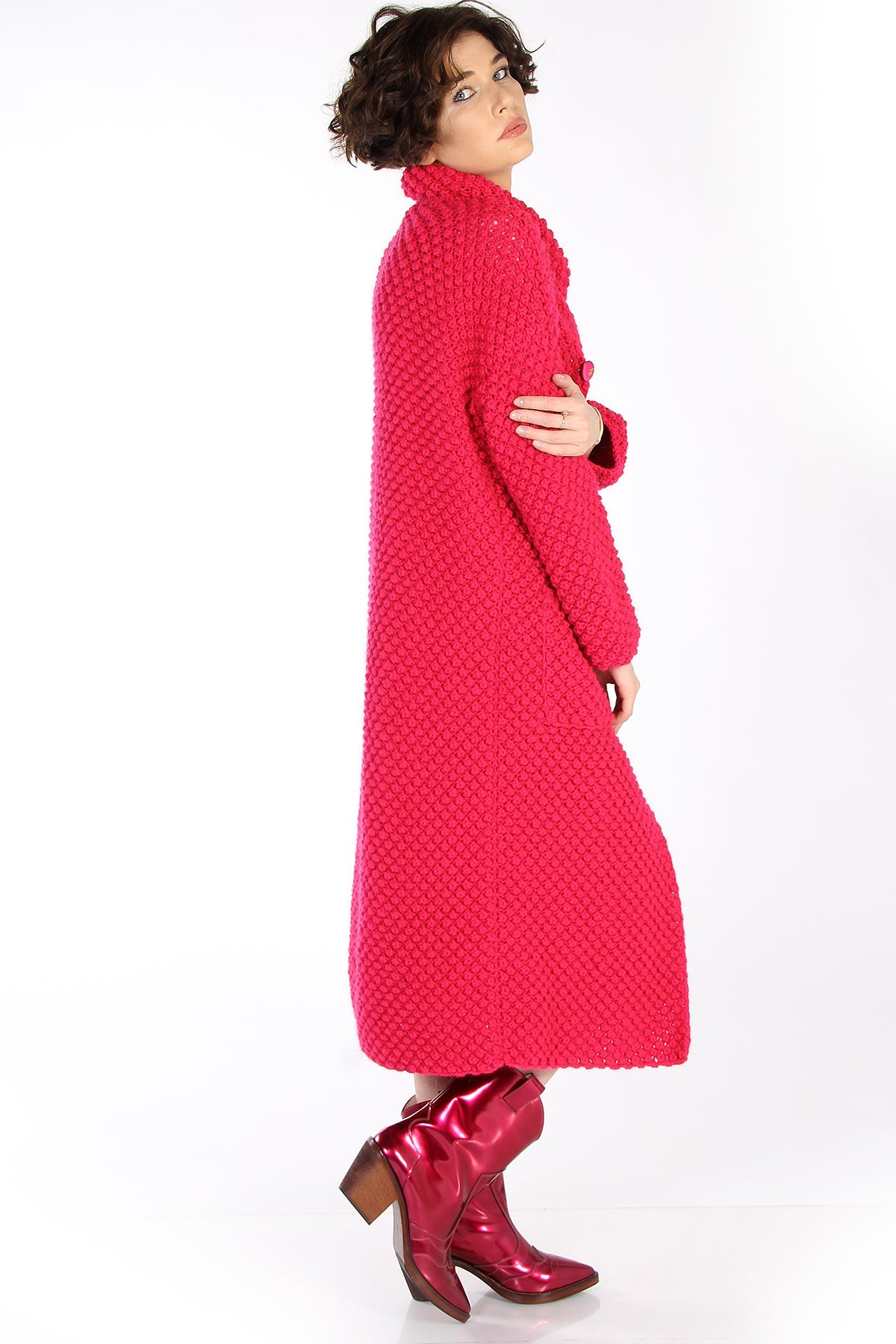 Handmade Cardigan Mohair red