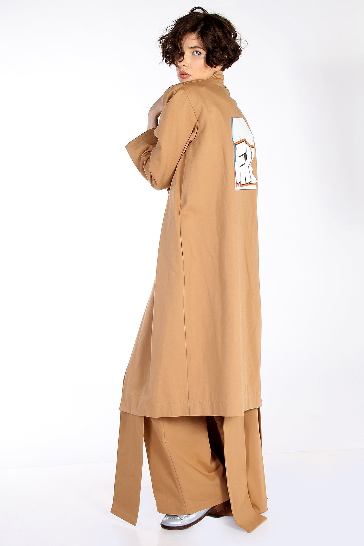 PRINTED COAT BROWN