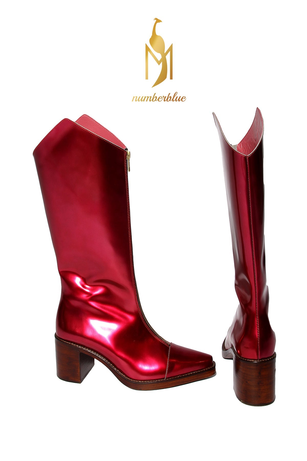 Handmade Boots Metallic Red
