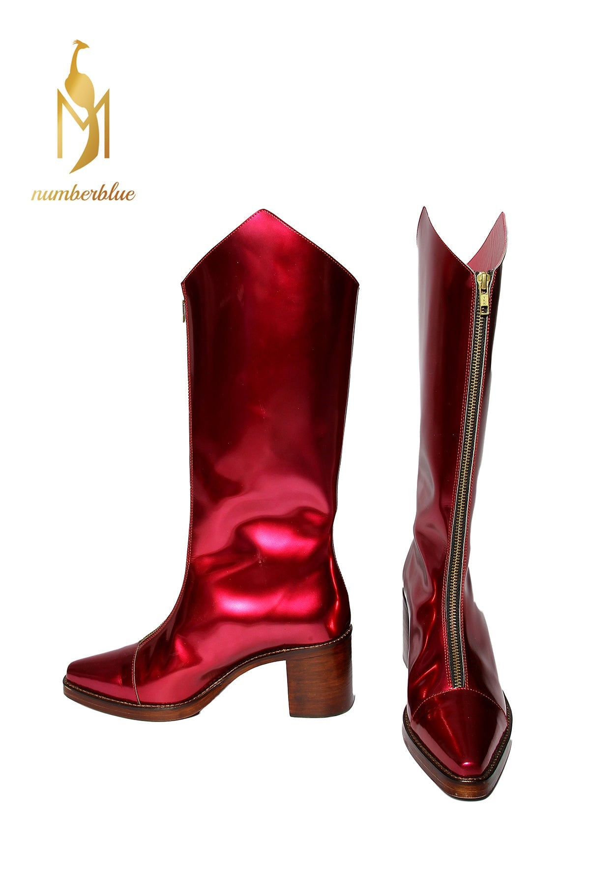 Handmade Boots Metallic Red