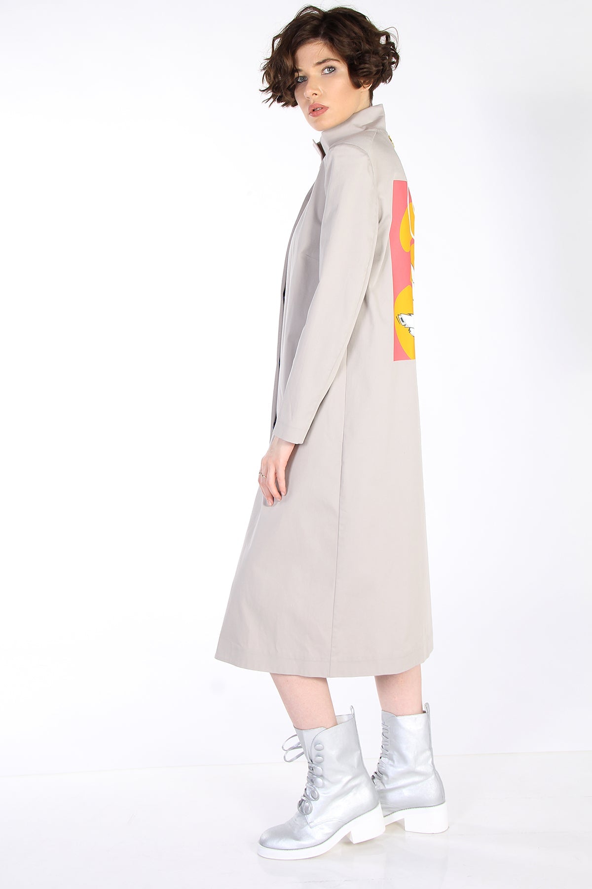 PRINTED COAT GRAY