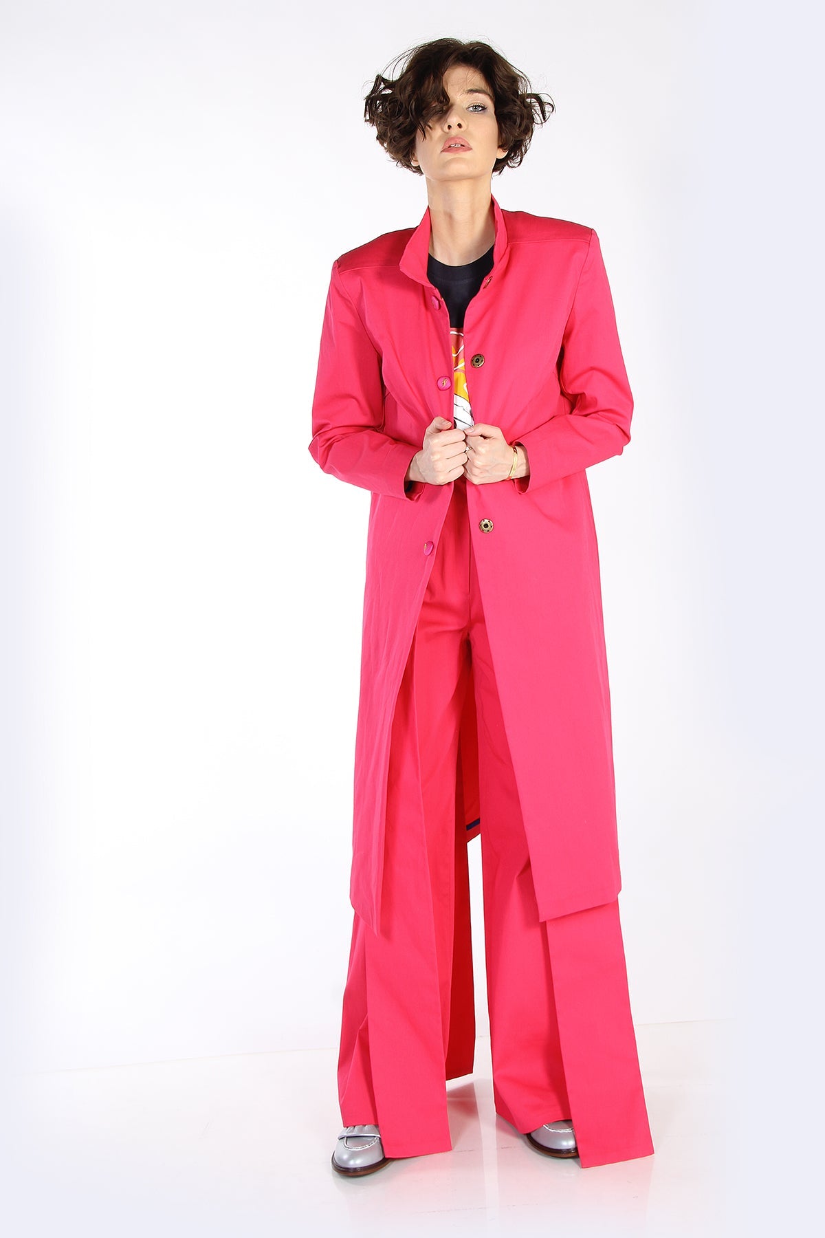PRINTED COAT PINK