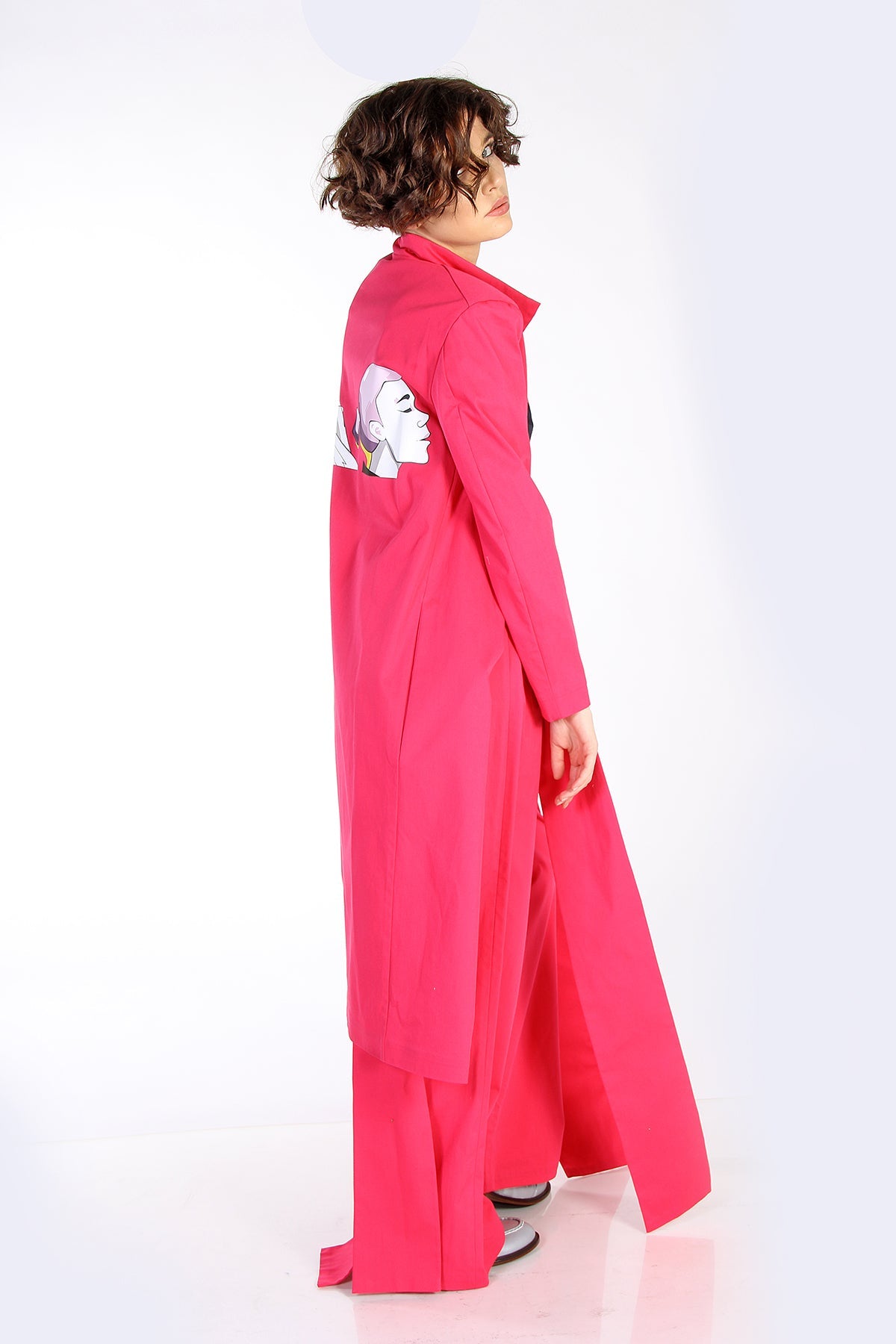 PRINTED COAT PINK