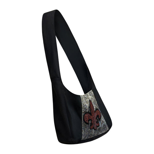 Fleur Mini Tote – Upcycled Denim & Leather Crossbody