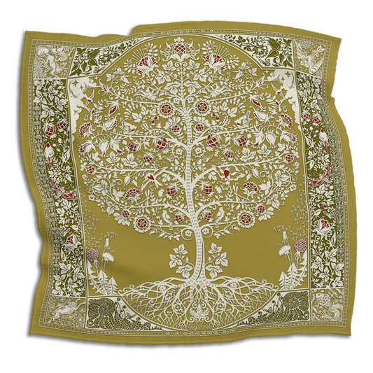 Tree Of Life Scarf In Chartreuse
