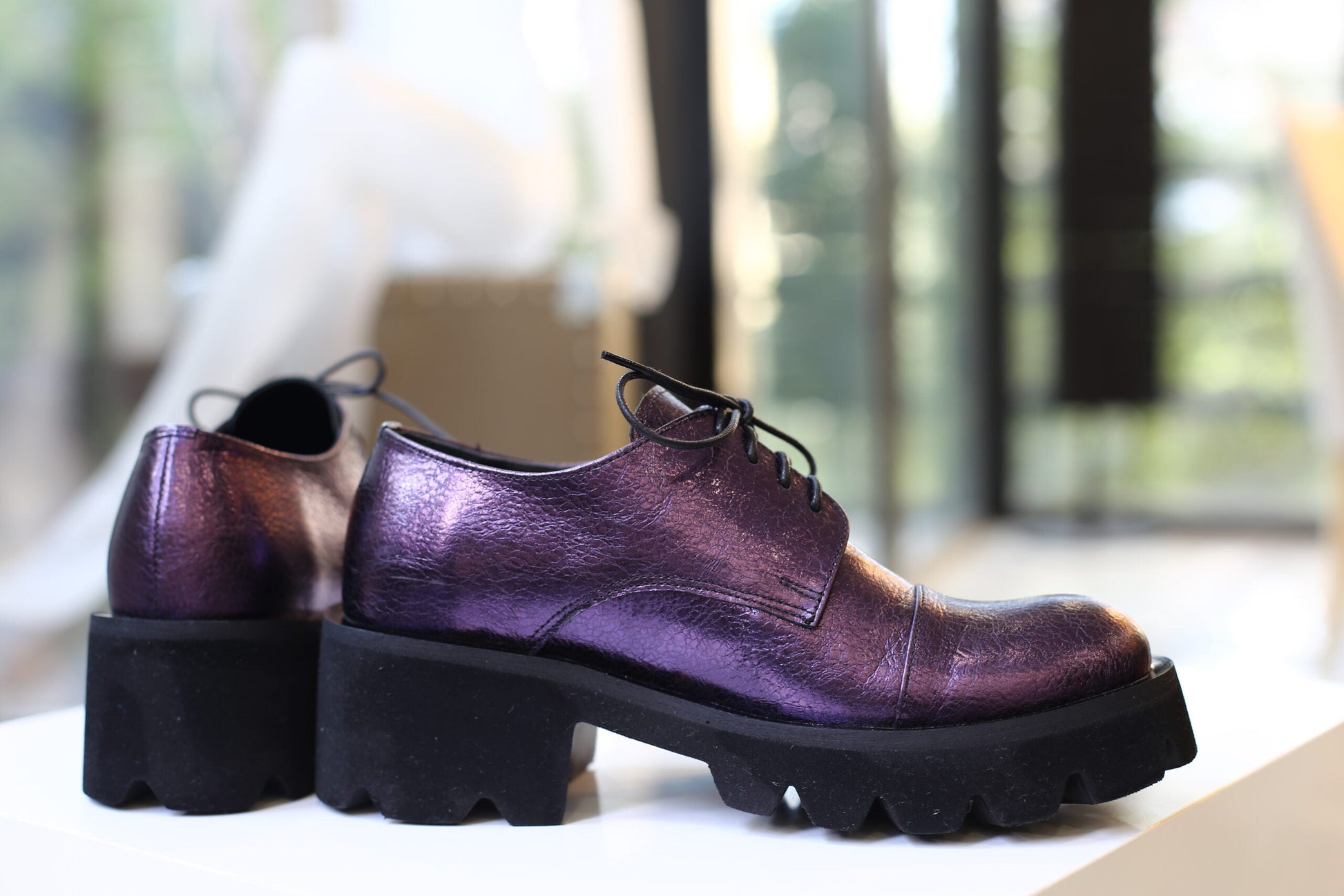 Handmade Derby Metallic Purple