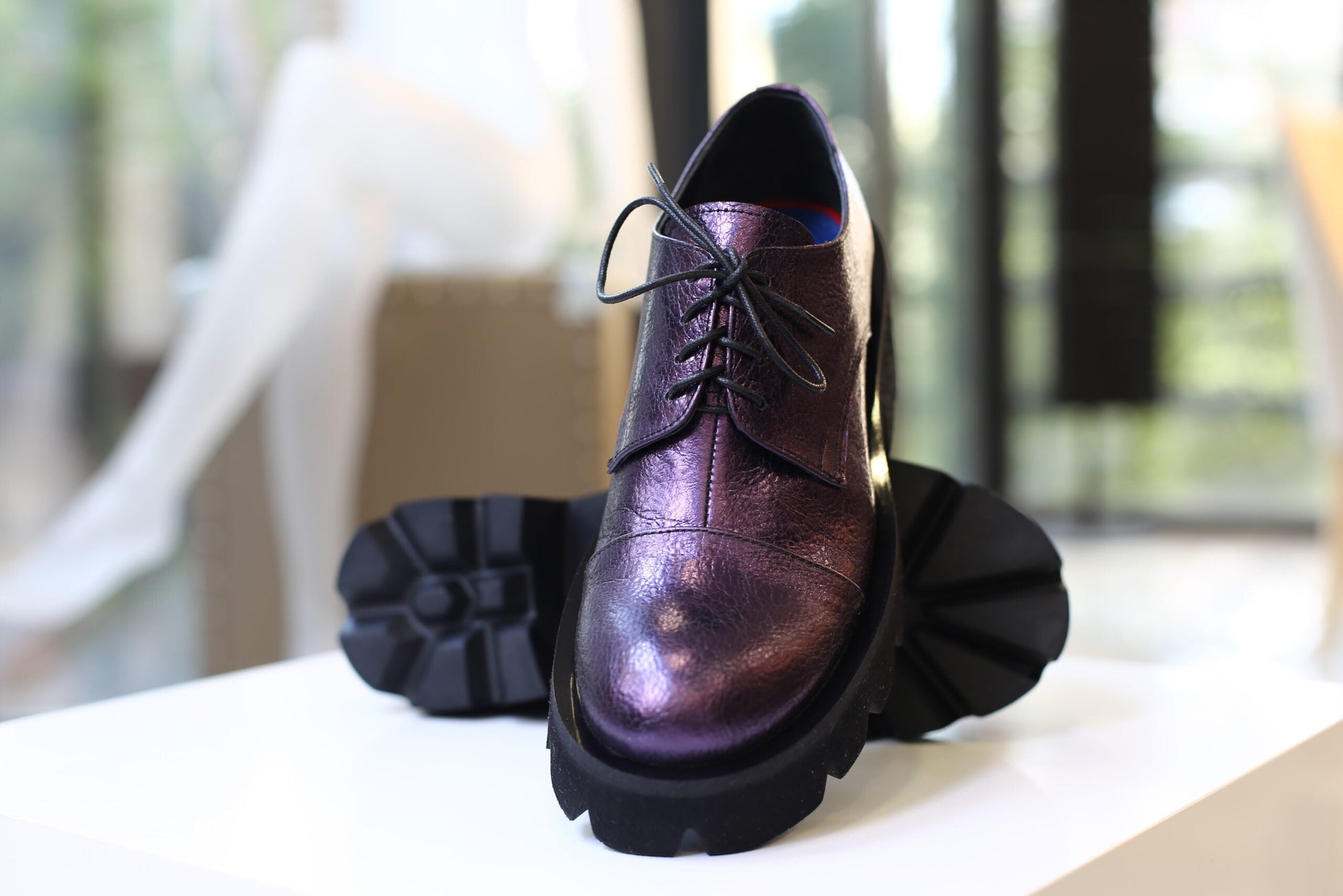 Handmade Derby Metallic Purple