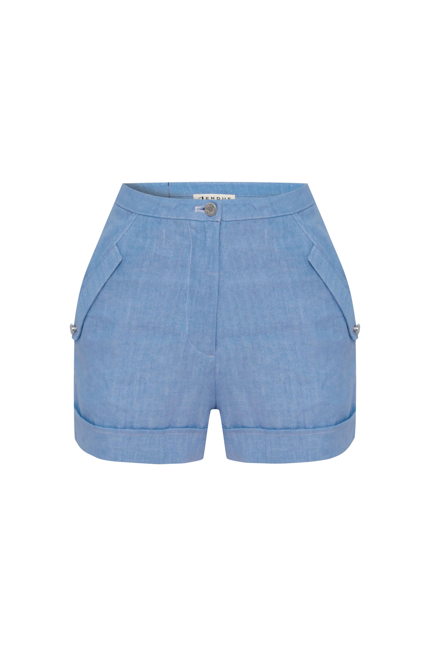 JENDUE Amara Linen Shorts — High-Waisted