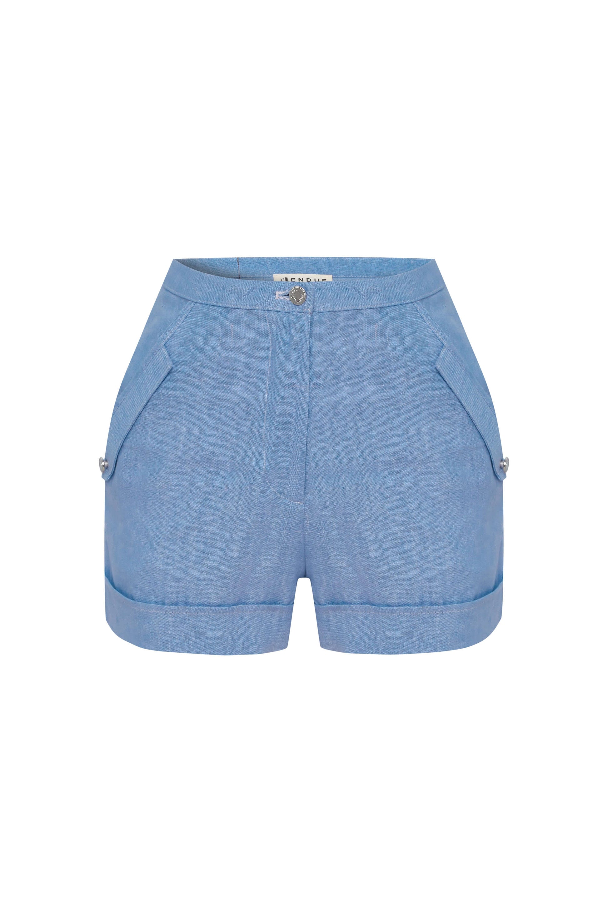 JENDUE Amara Linen Shorts — High-Waisted