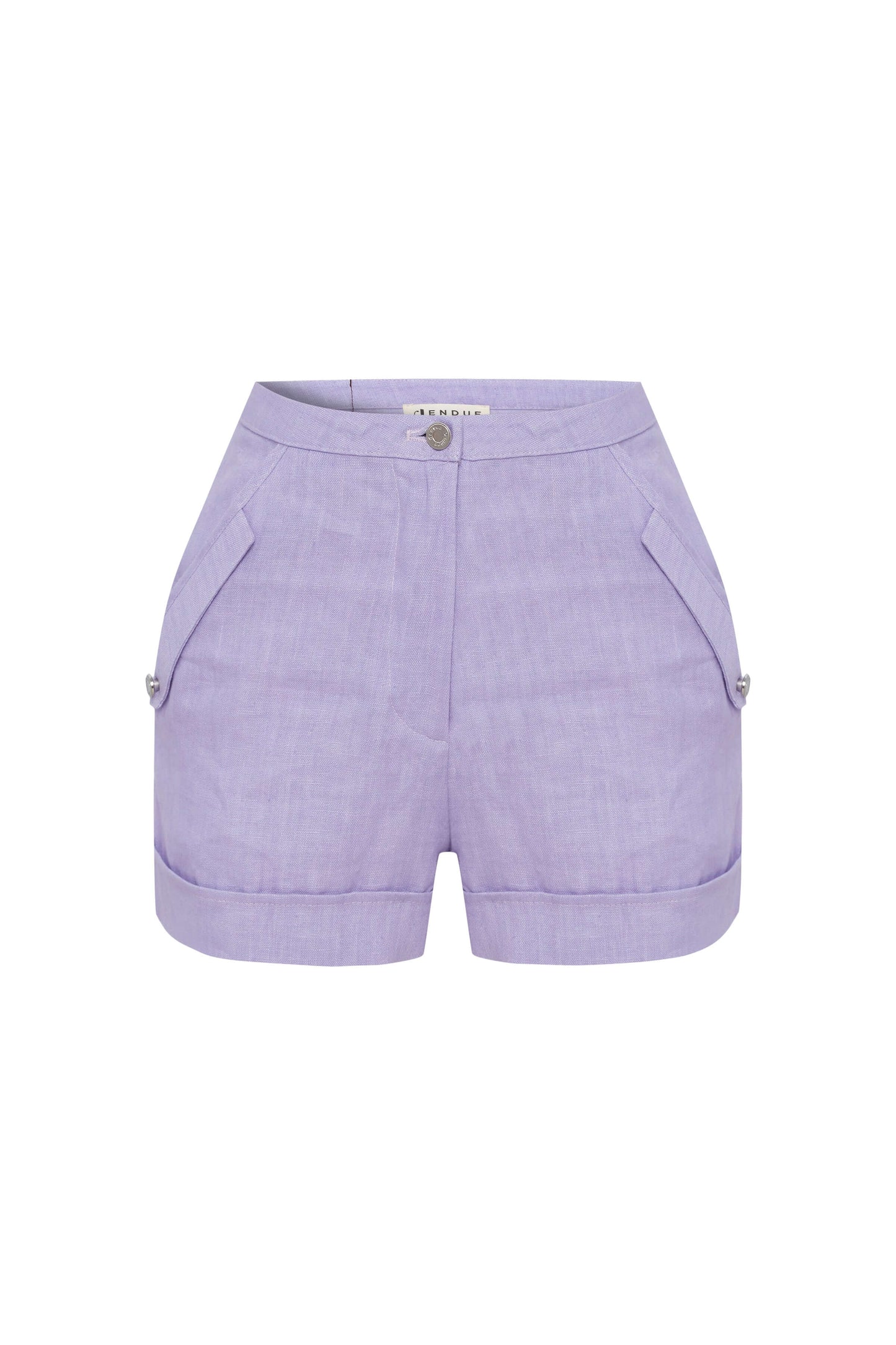 JENDUE Amara Linen Shorts — High-Waisted