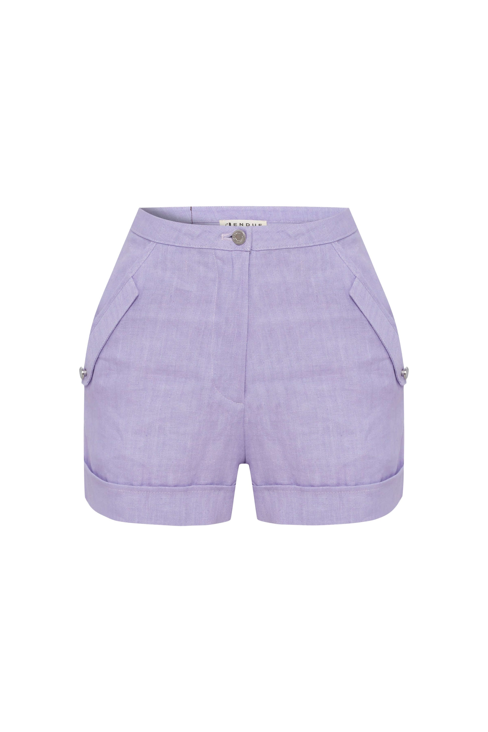 JENDUE Amara Linen Shorts — High-Waisted