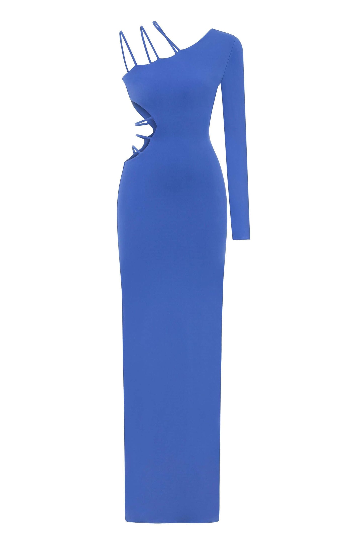 JENDUE Aurora One Shoulder Maxi Dress - Elegant Cutout Gown