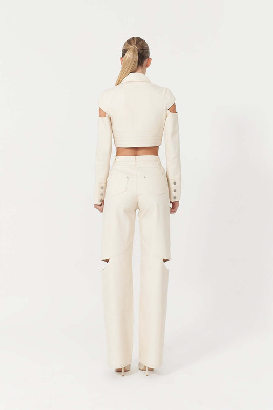 JENDUE Chaby Chic Cut-Out Denim Jeans - Unique & Stylish