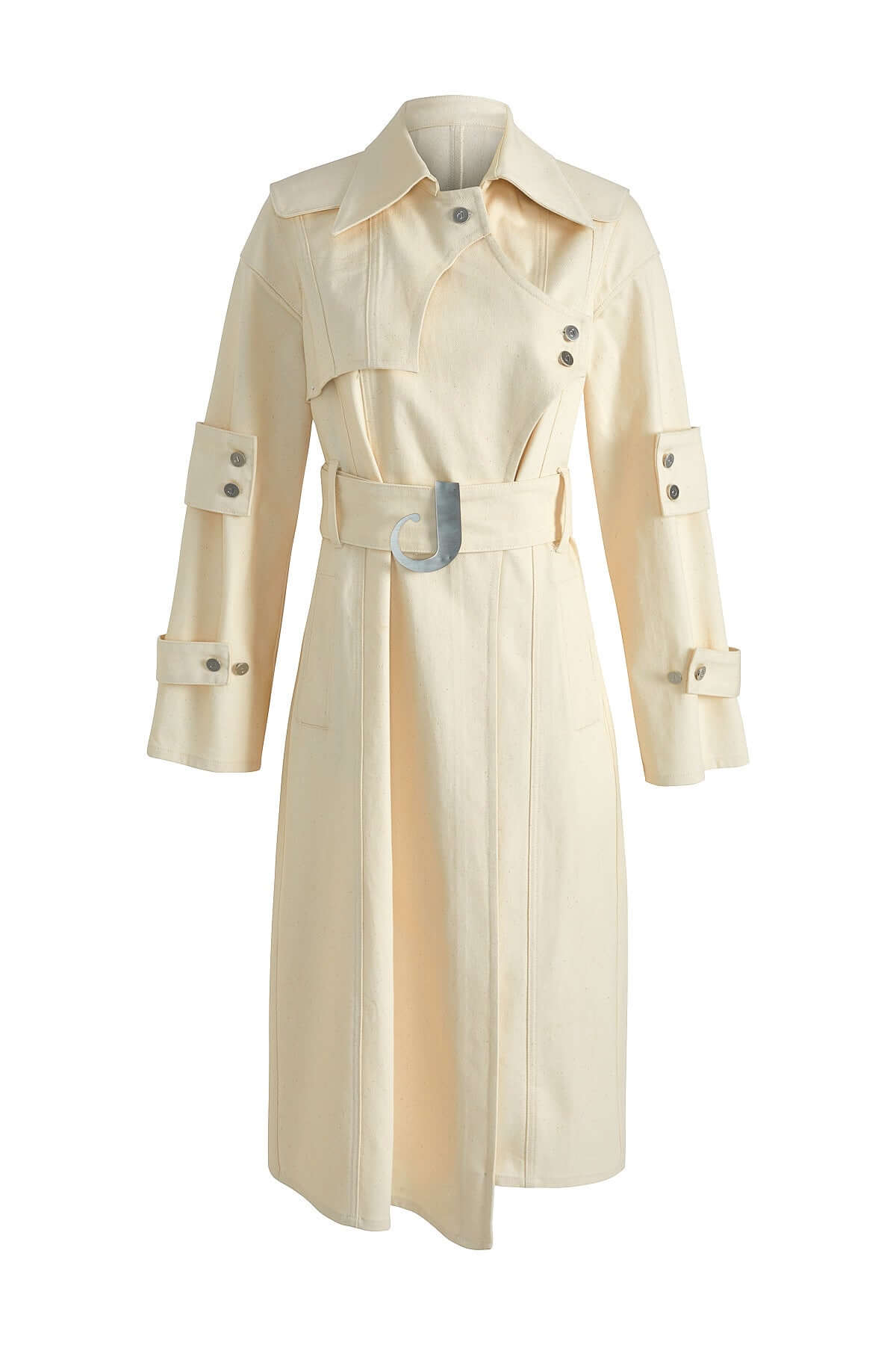 JENDUE Chaby Denim Jacket Trench Coat - Women's Long Coat