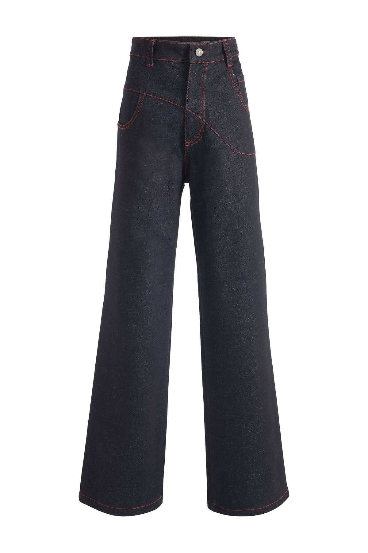 JENDUE Davidson Cross Line Denim Jean - Wide Leg Dark Wash