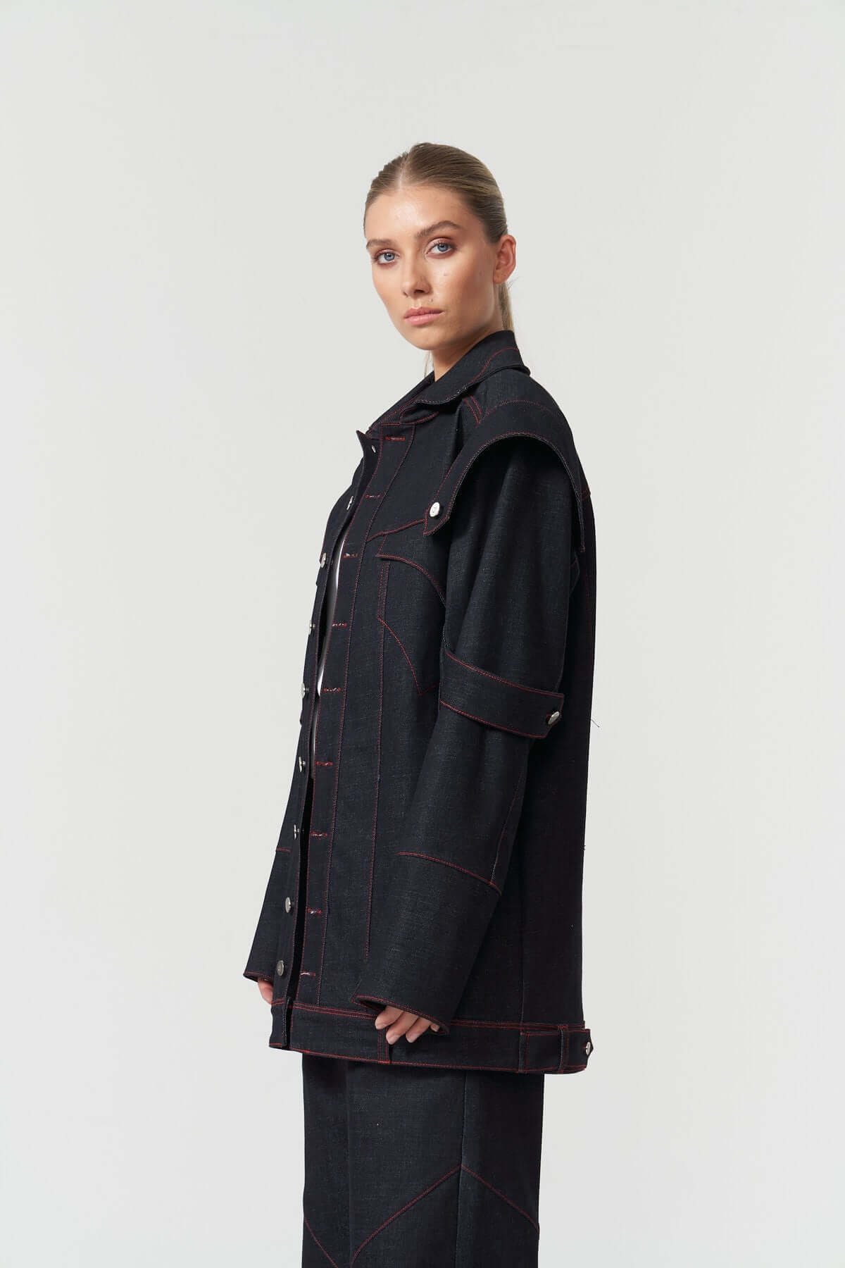 JENDUE Davidson Relaxed Fit Denim Jacket - Dark Wash
