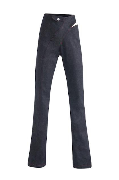 JENDUE Davidson Wide Leg Denim Jean - Unique Cut-Out Style