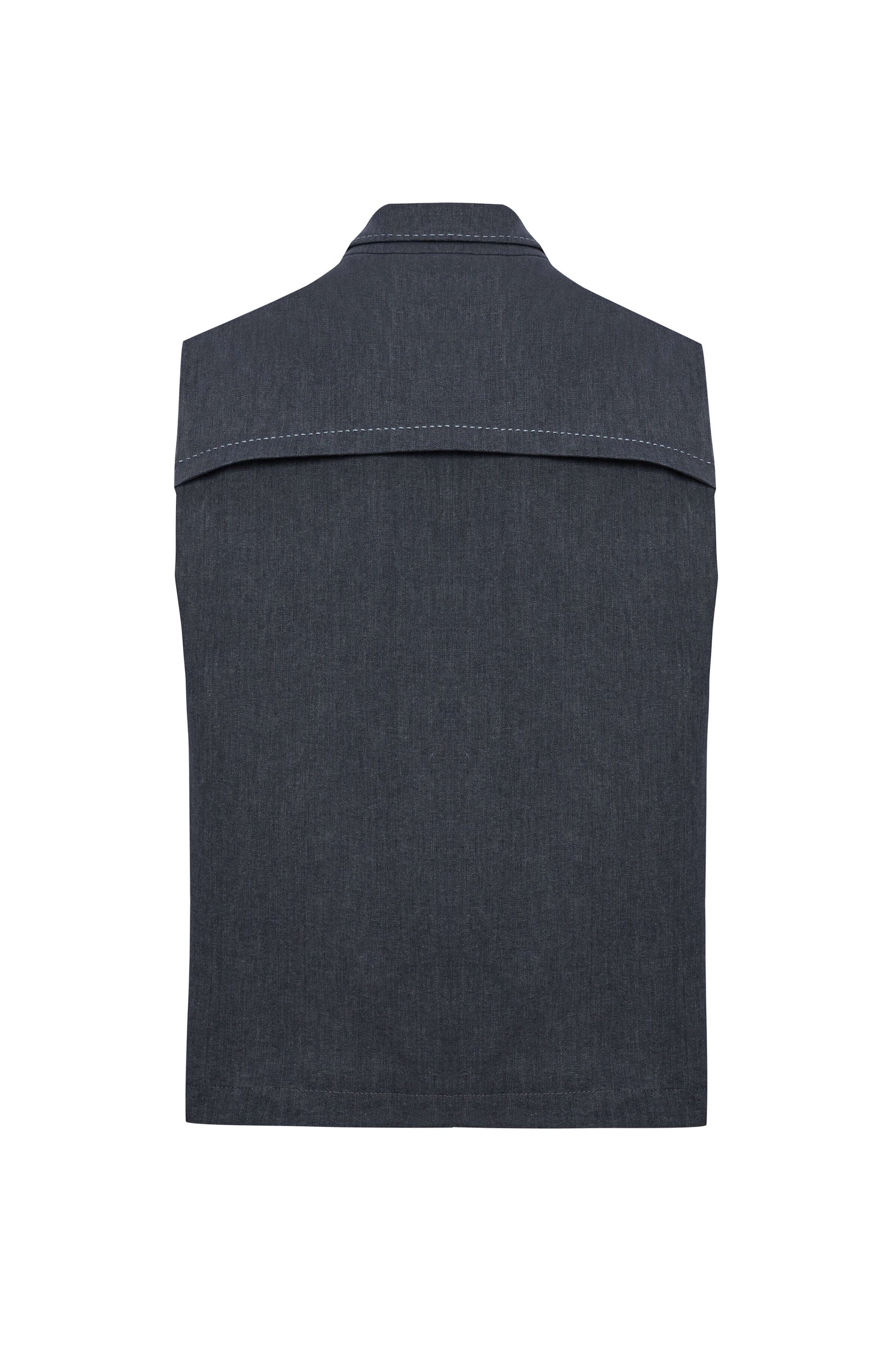 JENDUE Edgar Denim Vest - Men's Sleeveless Utility Jacket