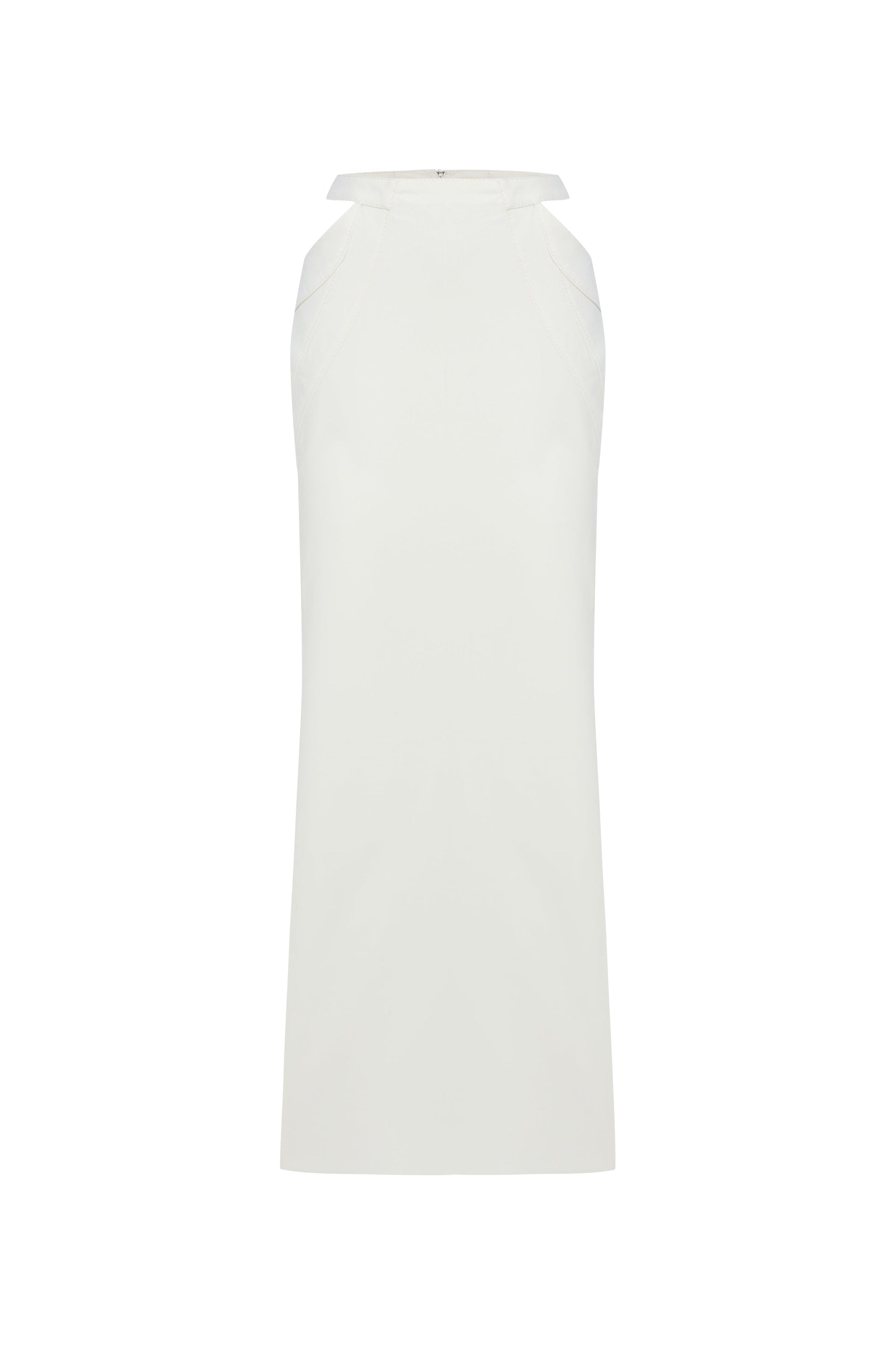 JENDUE Elena White Denim Maxi Skirt - Shop Long Skirts