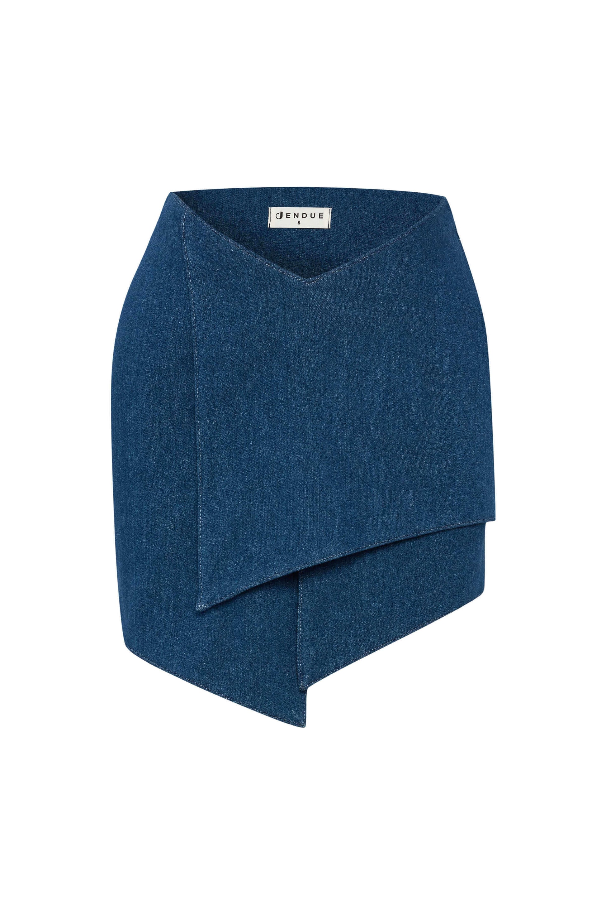 JENDUE Endless Line Denim Mini Skirt - Chic & Modern
