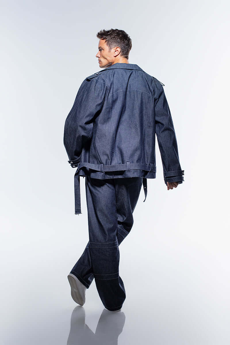 JENDUE Fortidude Mens Denim Jacket - Blue