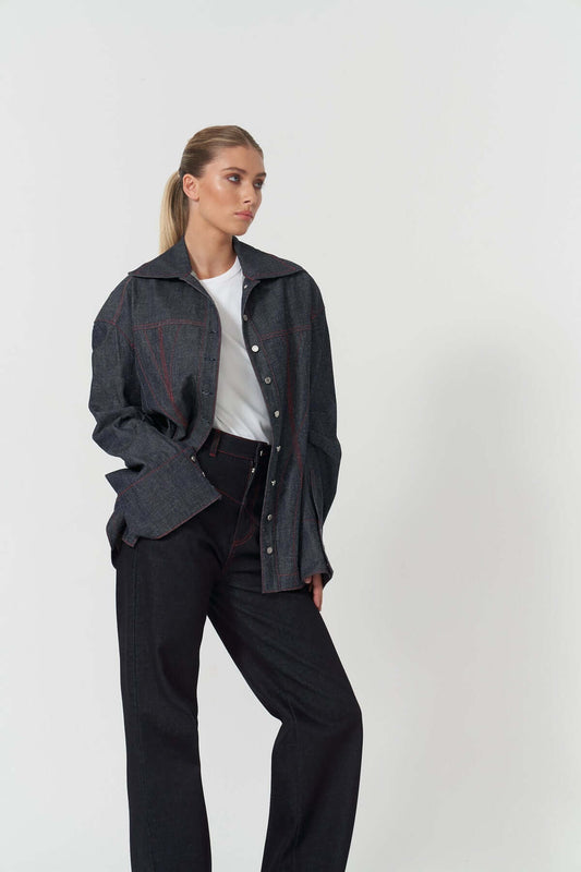 JENDUE Harvey Comfort Denim Shirt -Stylish Unisex Jean Shirt