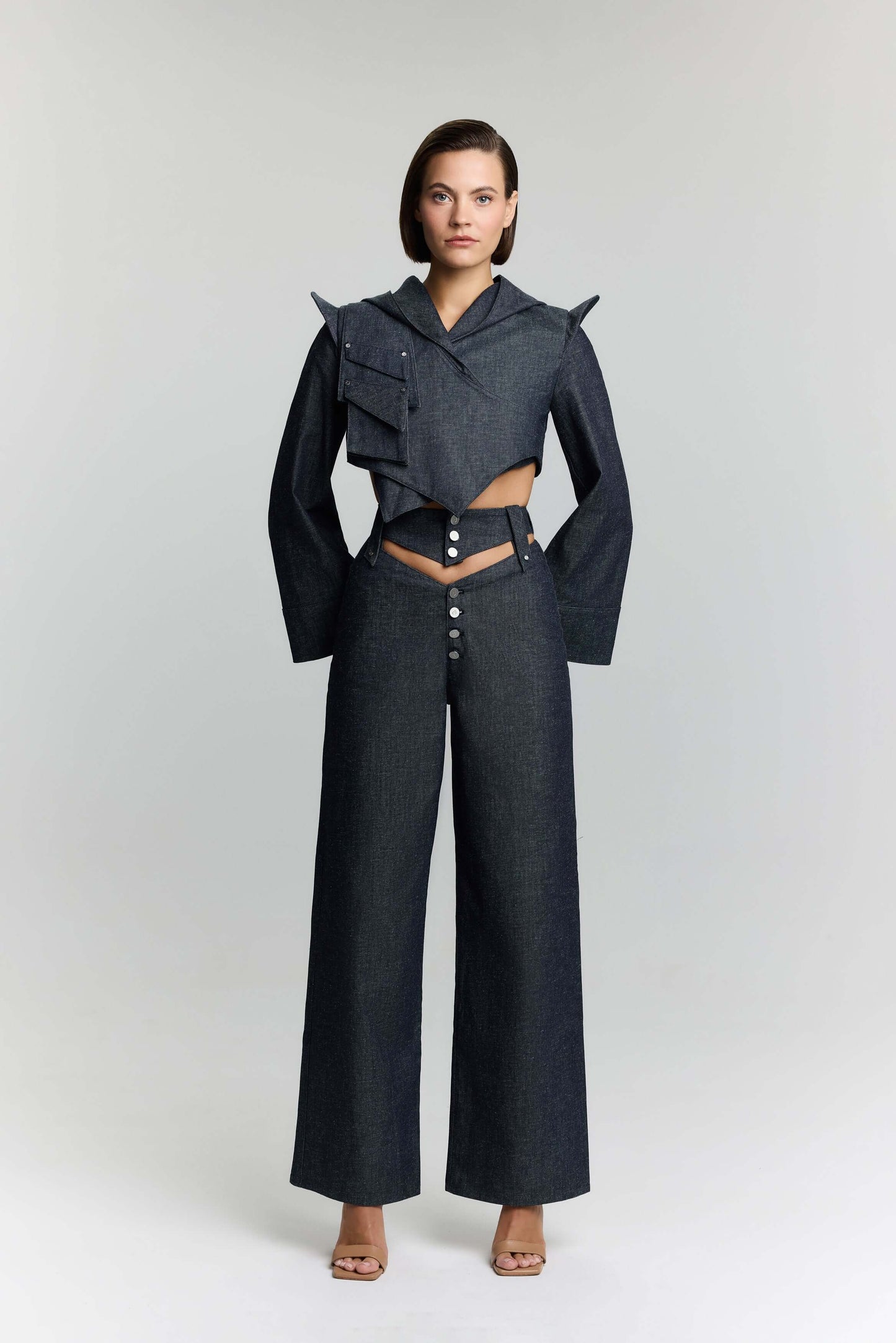 JENDUE High Frequencies Denim Jean - High Waisted Dark Wash