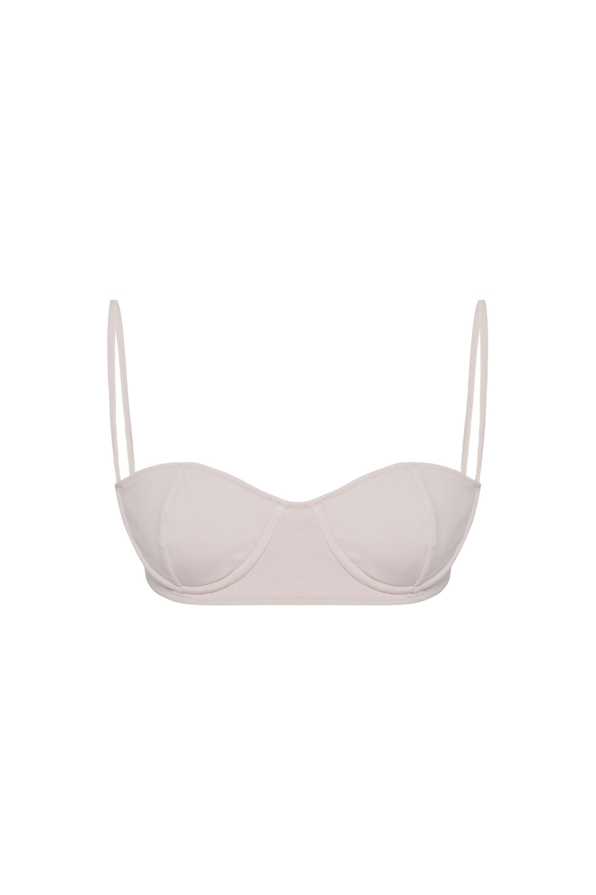 JENDUE Irma Denim Jersey Bra - Ecru, Red & Pink
