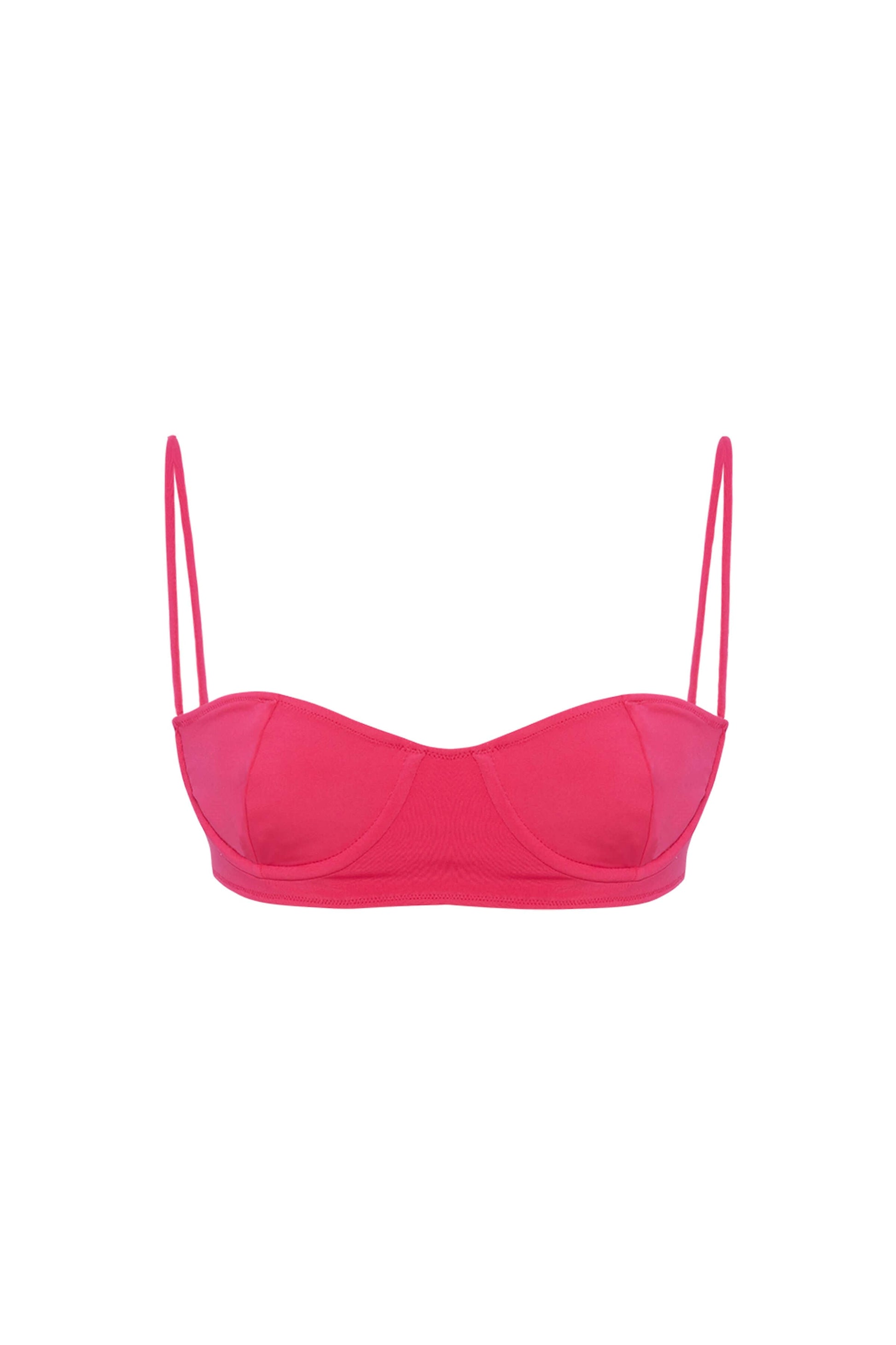 JENDUE Irma Denim Jersey Bra - Ecru, Red & Pink