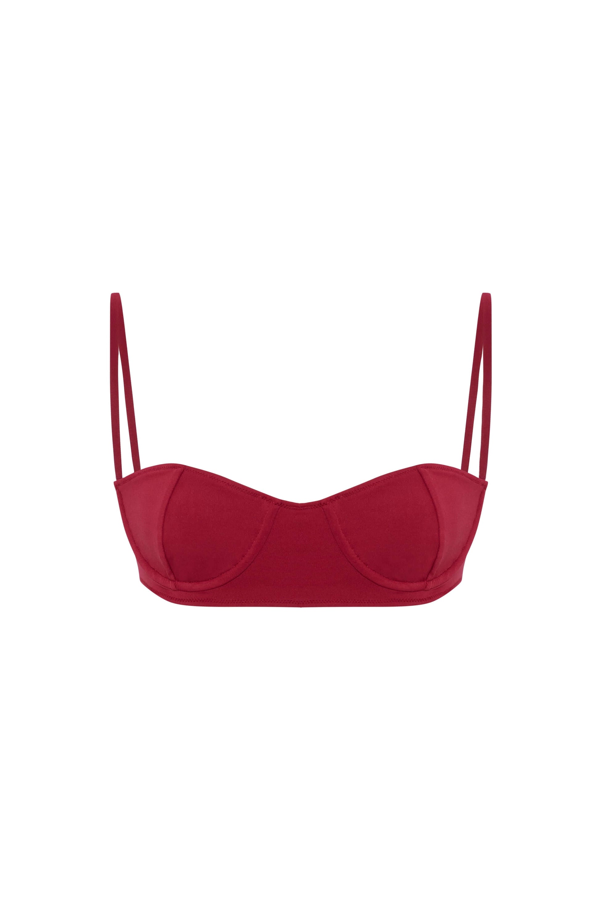 JENDUE Irma Denim Jersey Bra - Ecru, Red & Pink