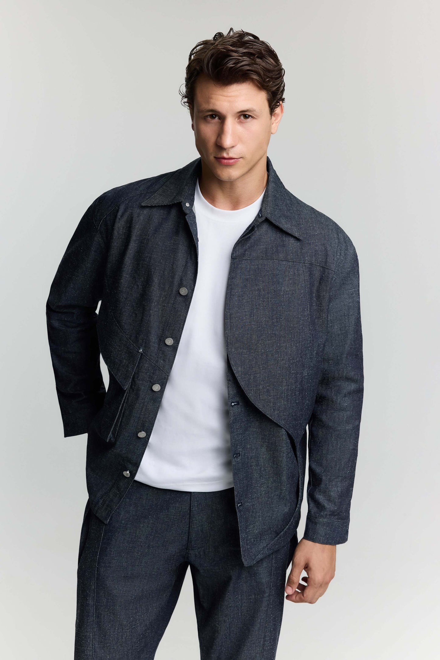 JENDUE Layered Denim Jacket - Unique Style & Comfort
