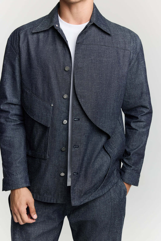 JENDUE Layered Denim Jacket - Unique Style & Comfort