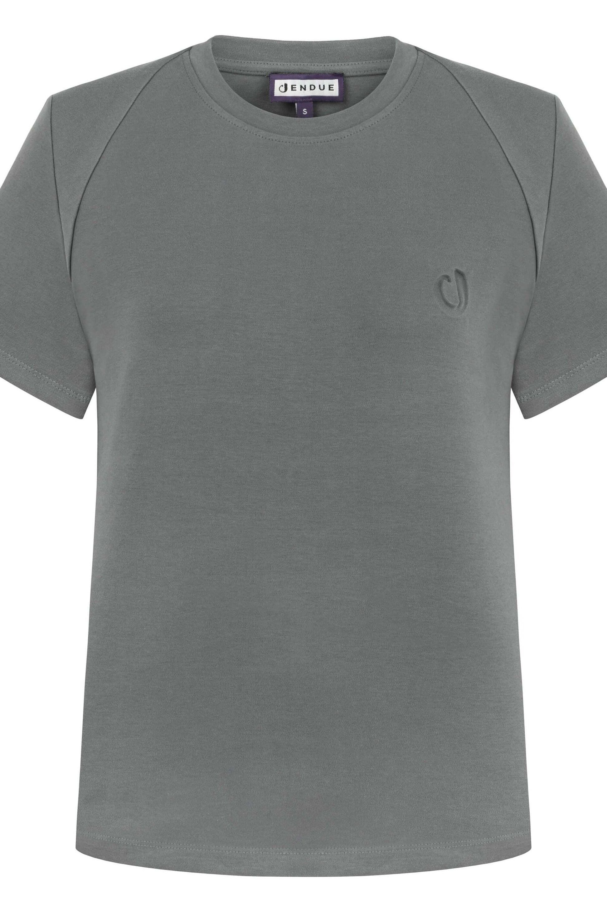 JENDUE Lena Denim T-shirt - White, Black, Grey, Purple