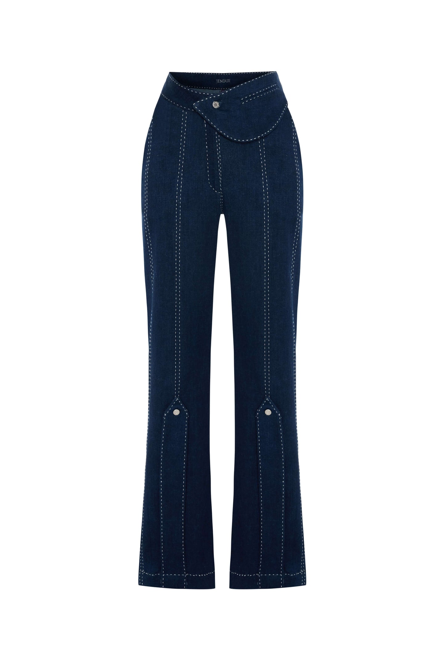 JENDUE Lia Denim Trousers - High-Waisted Straight-Leg Jeans