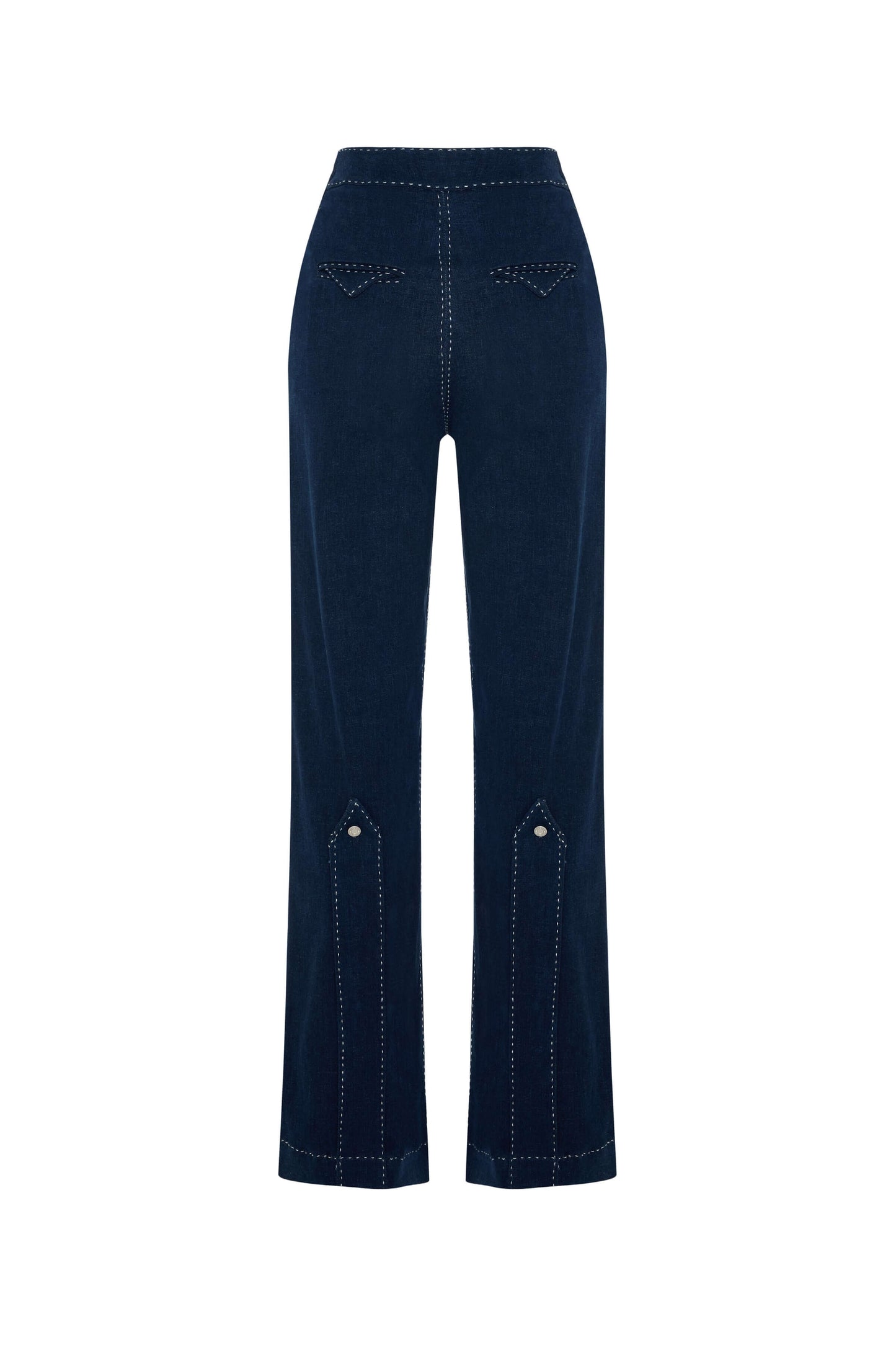 JENDUE Lia Denim Trousers - High-Waisted Straight-Leg Jeans
