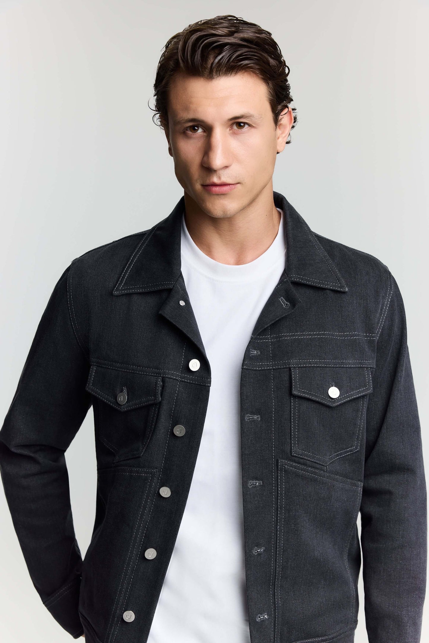 JENDUE Livorno Denim Jacket - Men's Dark Wash Jean Jacket