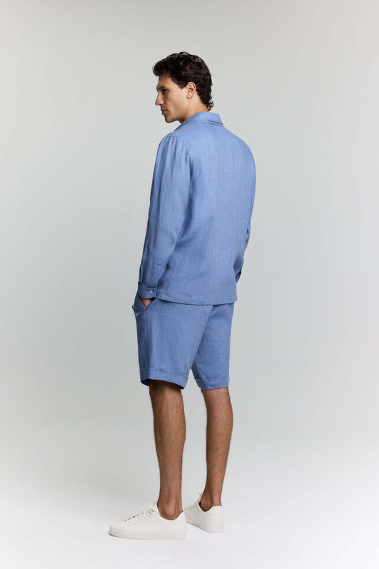 JENDUE Lucia Linen Shorts — High-Waisted