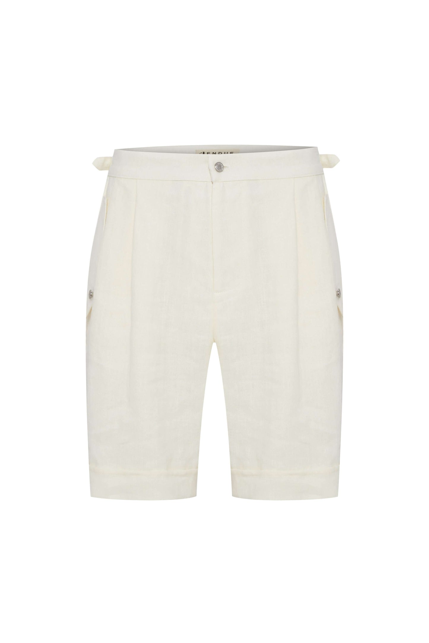 JENDUE Lucia Linen Shorts — High-Waisted