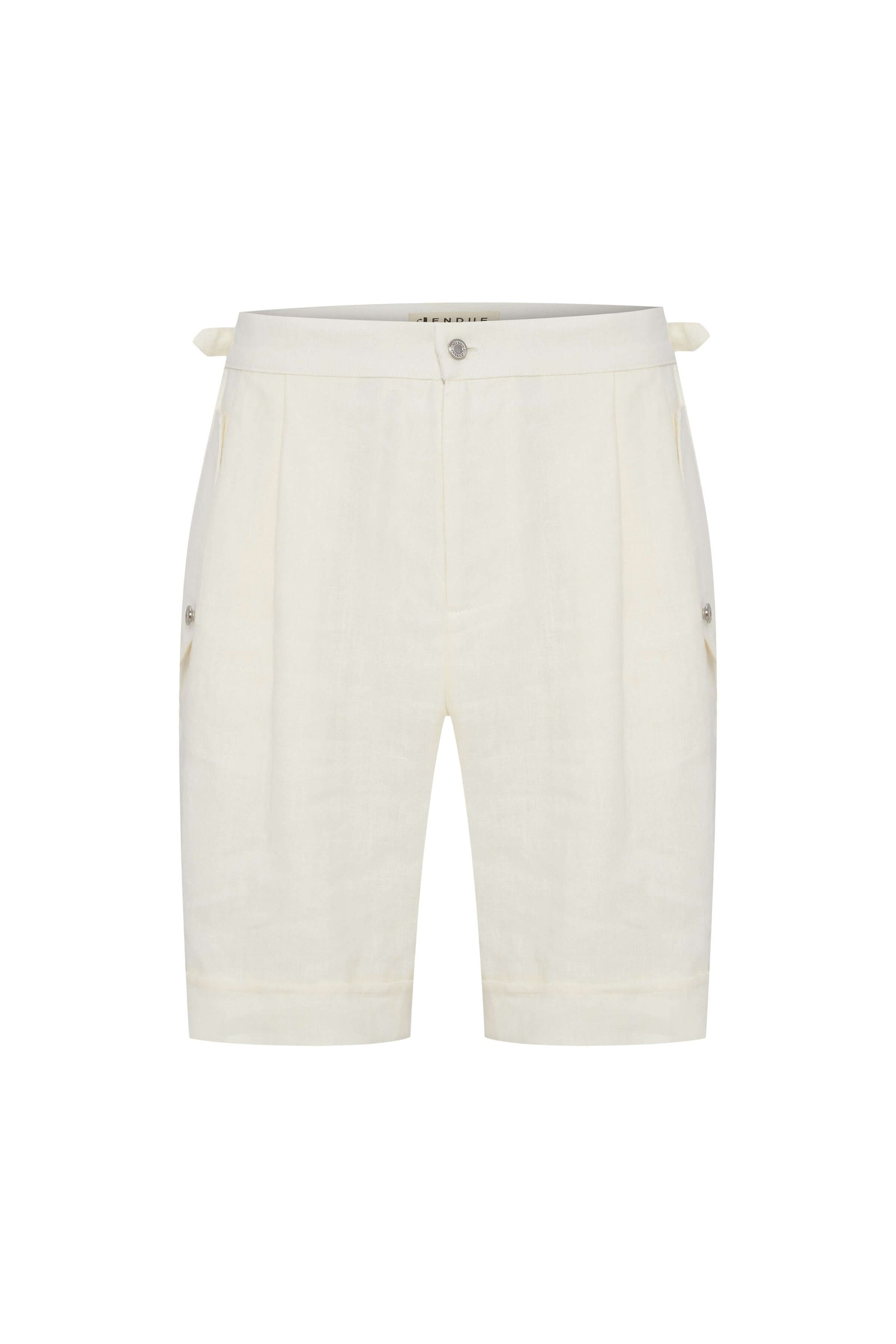 JENDUE Lucia Linen Shorts — High-Waisted