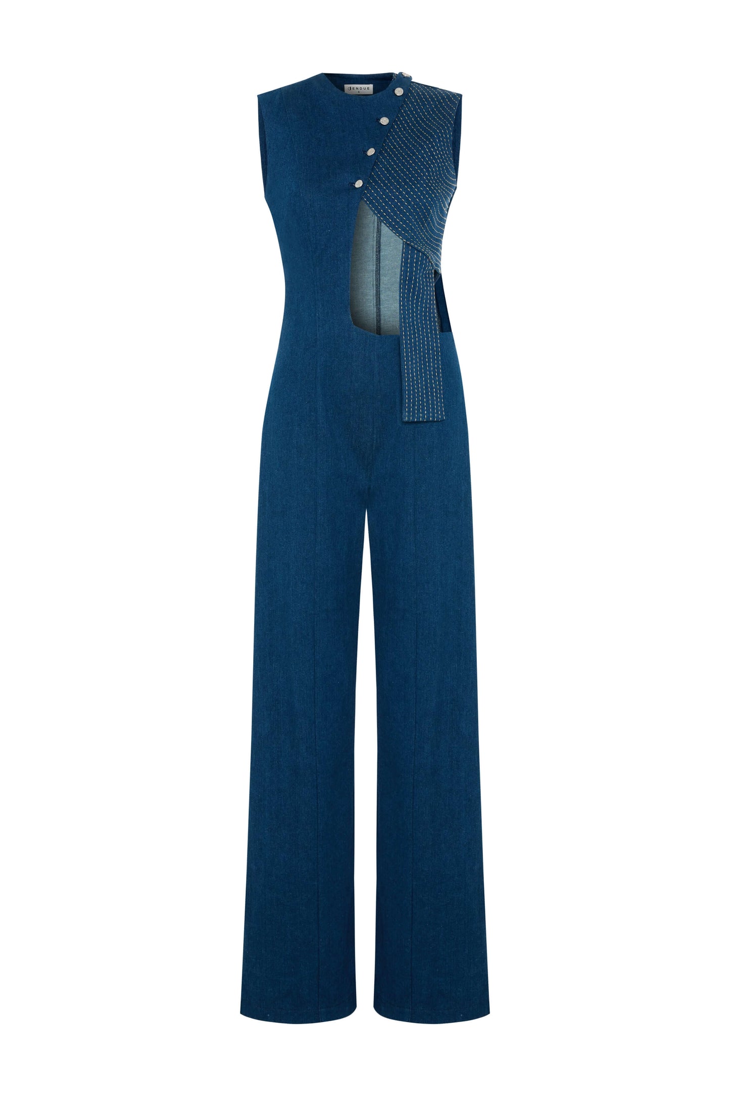 JENDUE Lustrous Denim Jumpsuit