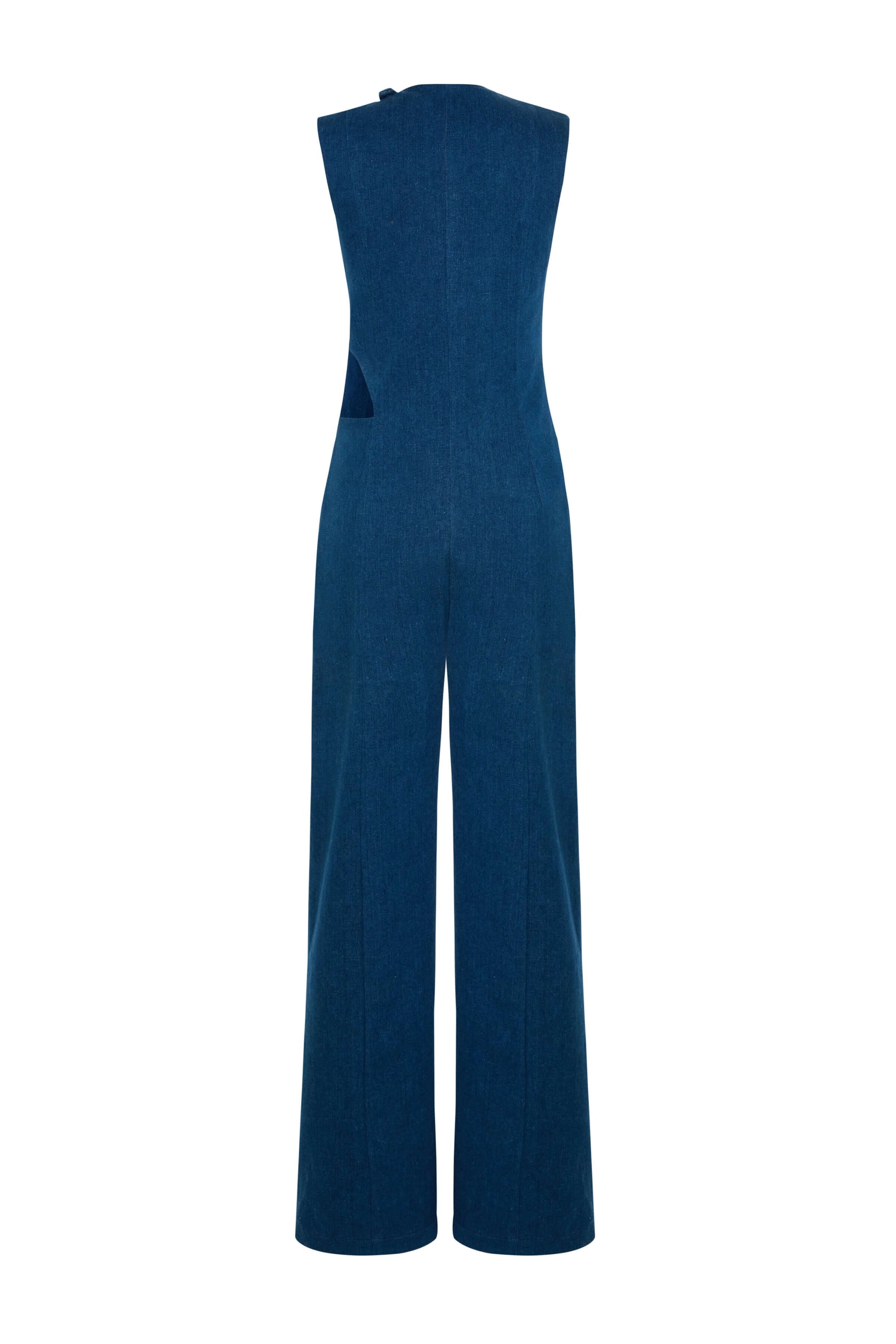 JENDUE Lustrous Denim Jumpsuit