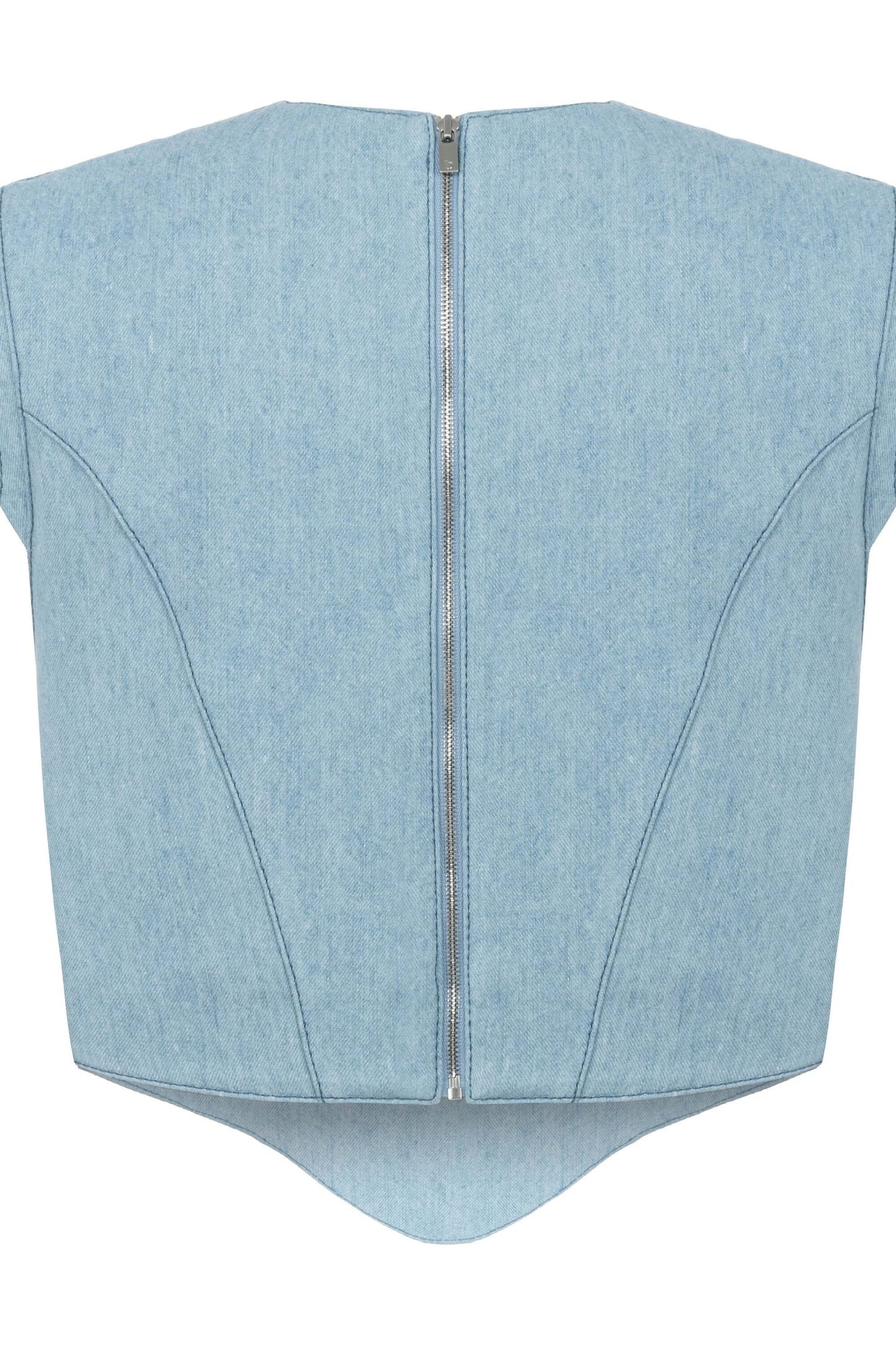 JENDUE Marvel V-Neck Denim Top - Stylish Women's Jean Blouse