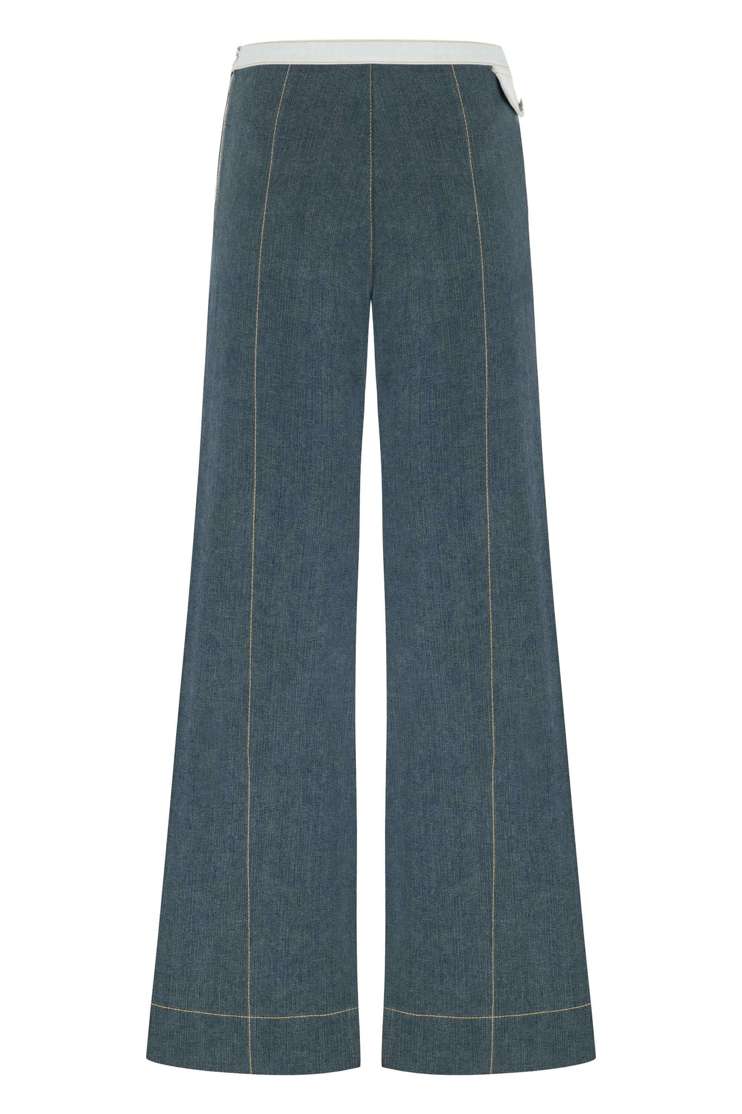 JENDUE Monte Wide Leg Denim Jeans - Unique Zip Detail