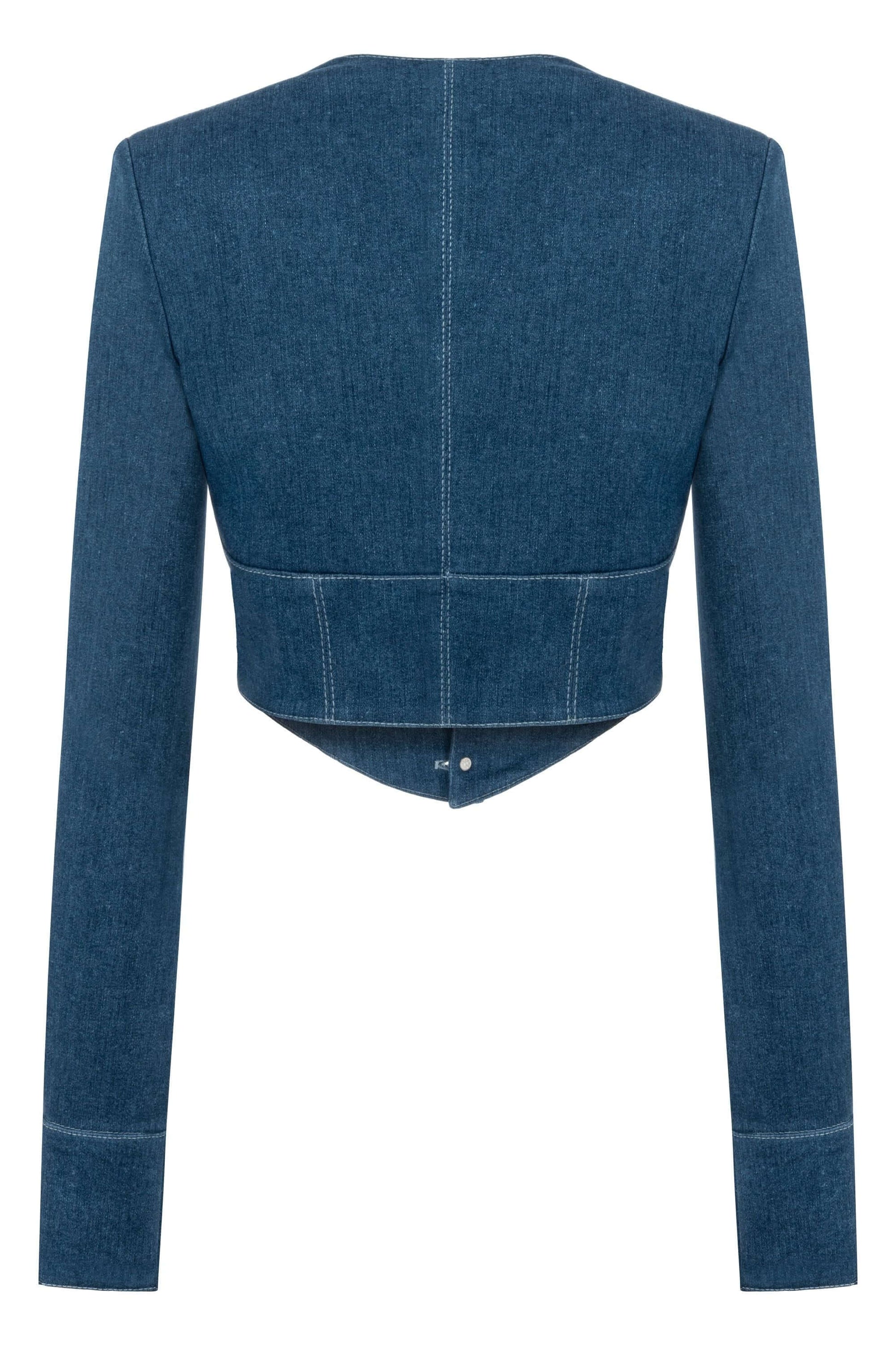JENDUE Myla Corset Denim Top - Stylish & Structured