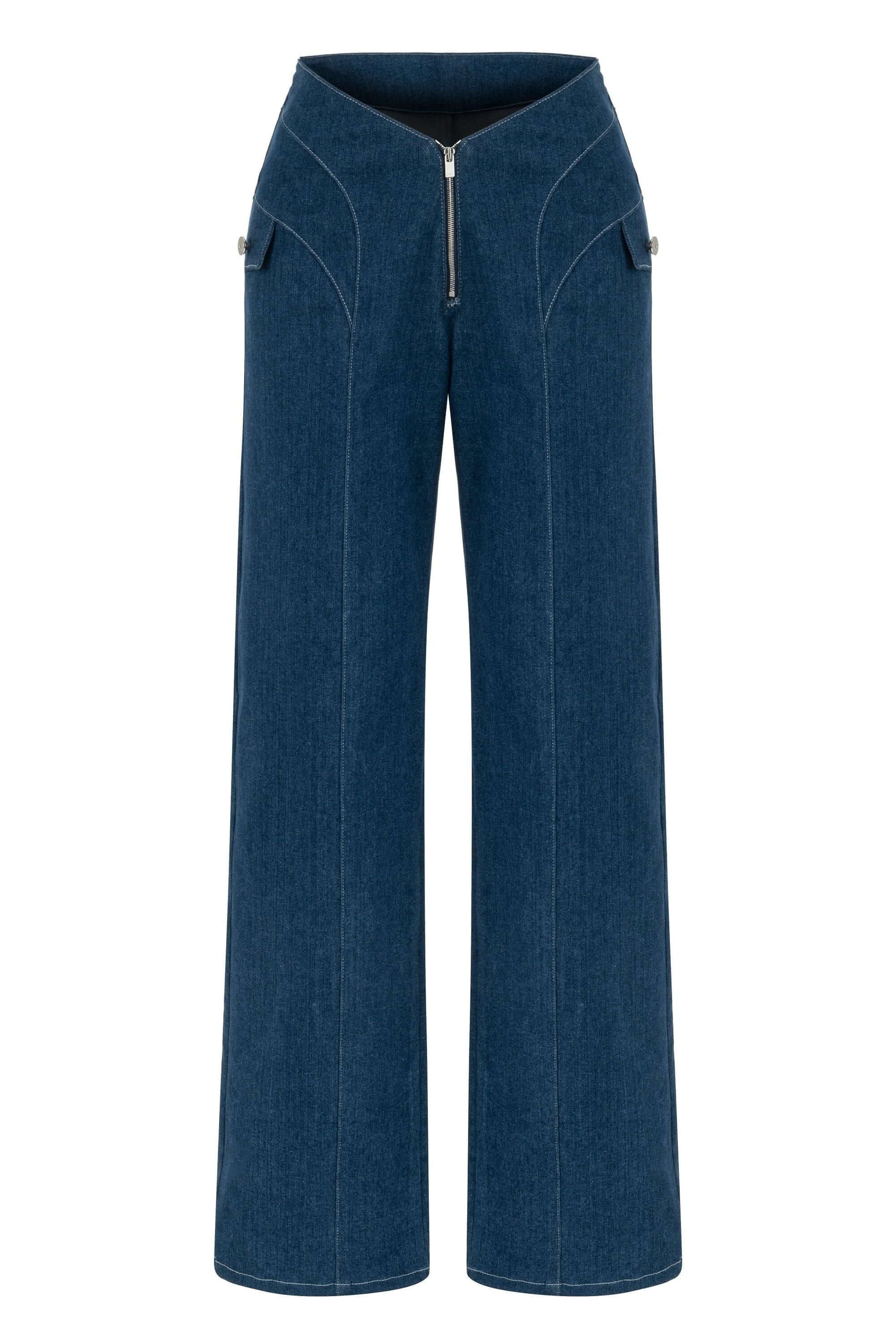 JENDUE Myla Denim Jean - Women's High-Waisted Wide Leg