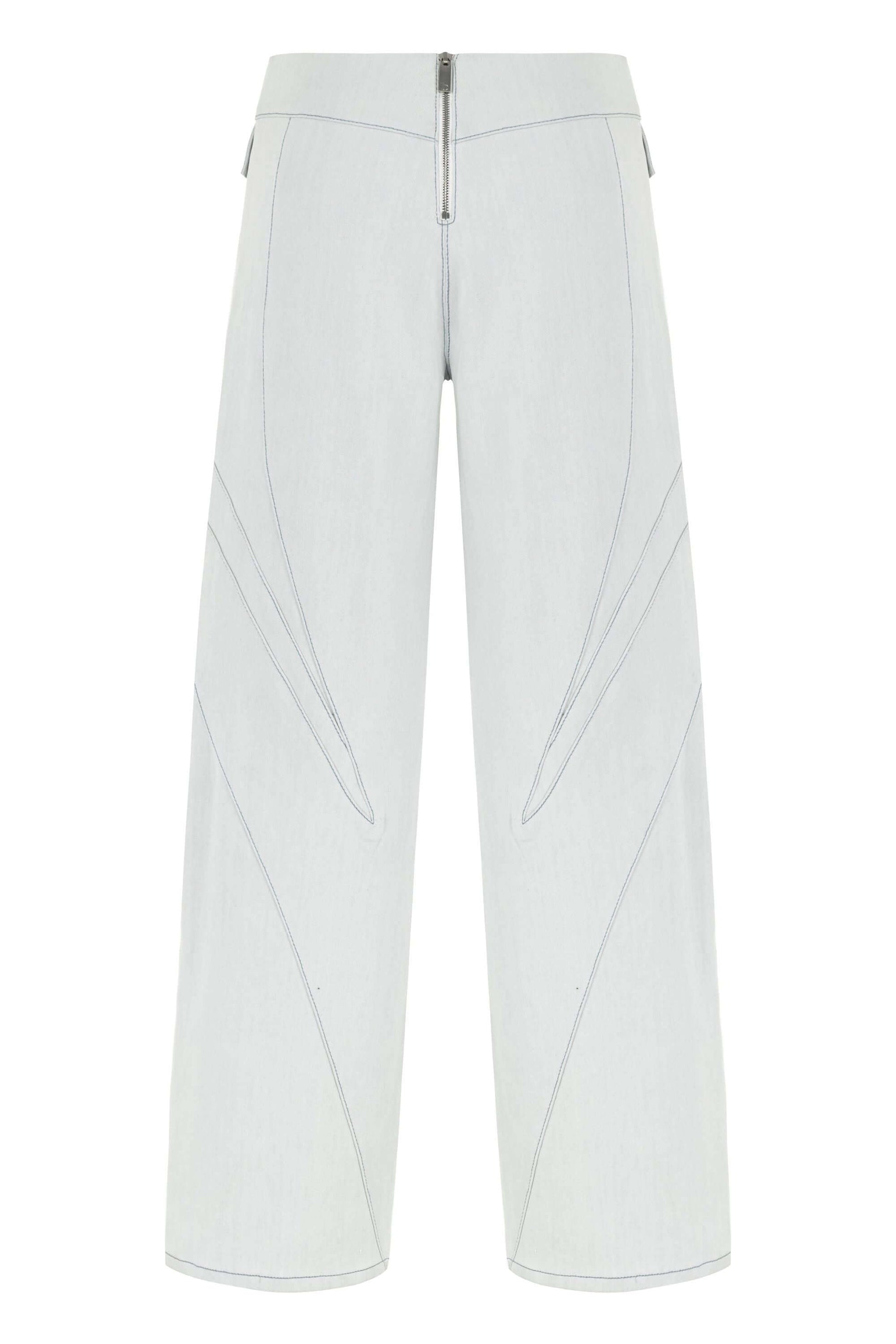 JENDUE Myla Light Denim Jean - Unique Cut-Outs & Wide Leg